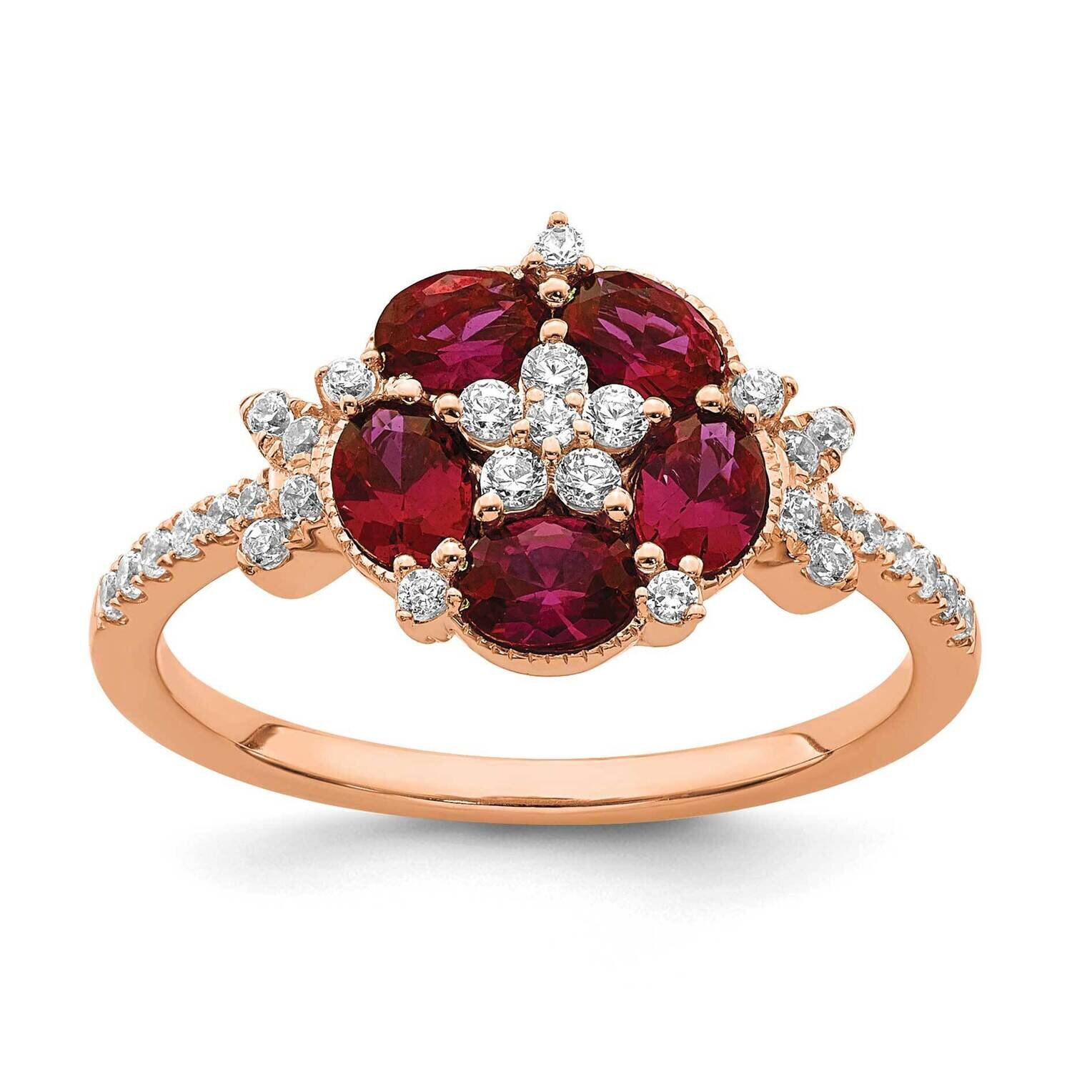 Si1/Si2, G H I, Cr.Ruby Floral Ring 14k Rose Gold Lab Grown Diamond RM7933-CRU-025-RLG, MPN: RM7933…