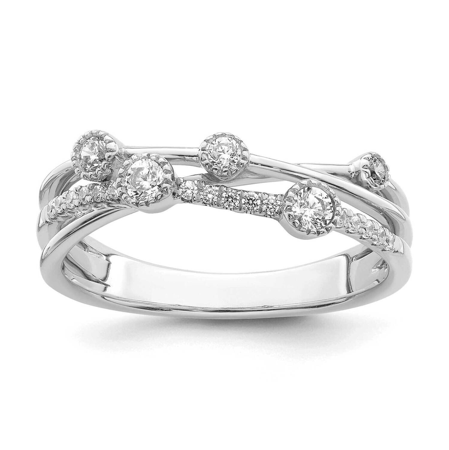 Si1/Si2, G H I, Criss Cross Ring 14k White Gold Lab Grown Diamond RM7969-025-WLG, MPN: RM7969-025-W…