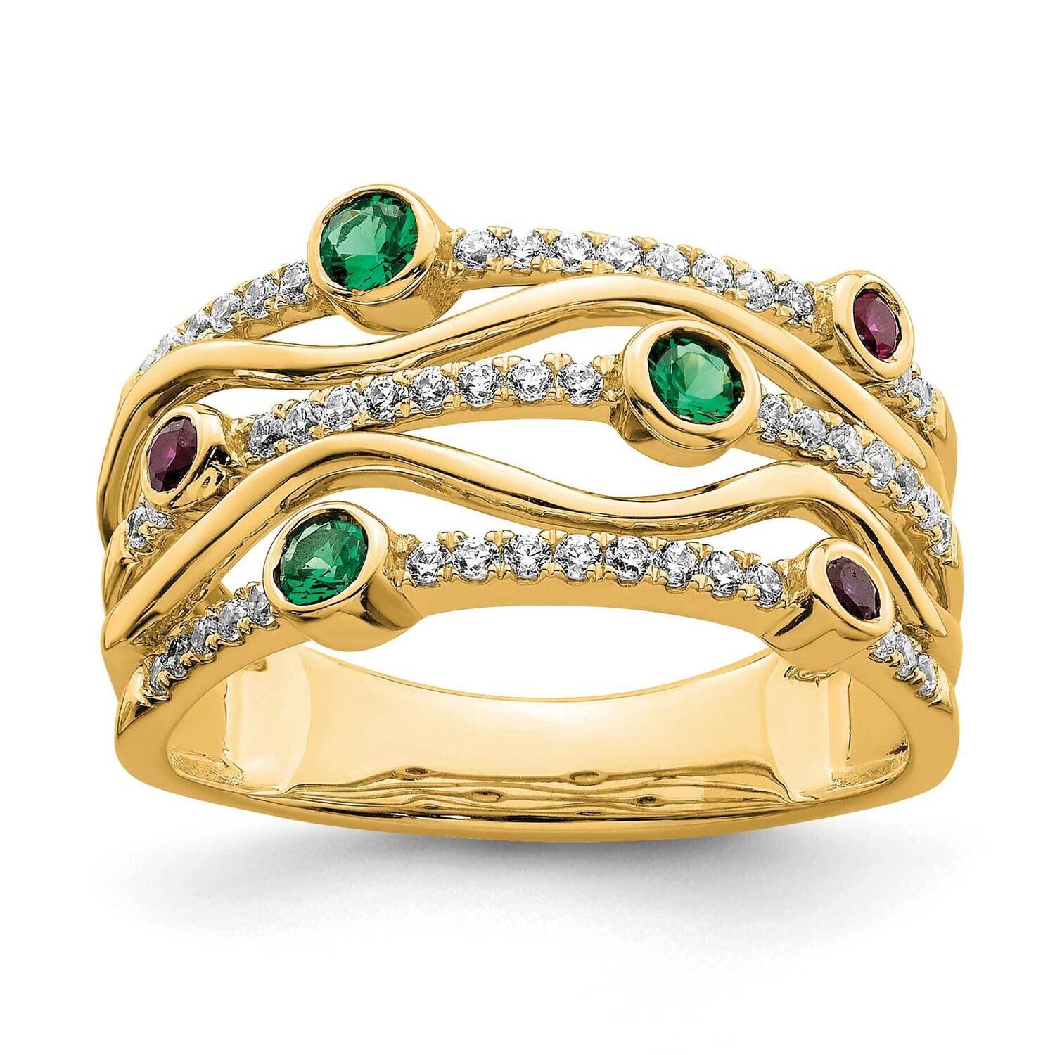 Si1/Si2, G H I, Cr.Ru,Em Bezel Wave Ring 14k Gold Lab Grown Diamond RM7970-025-YLG, MPN: RM7970-025…