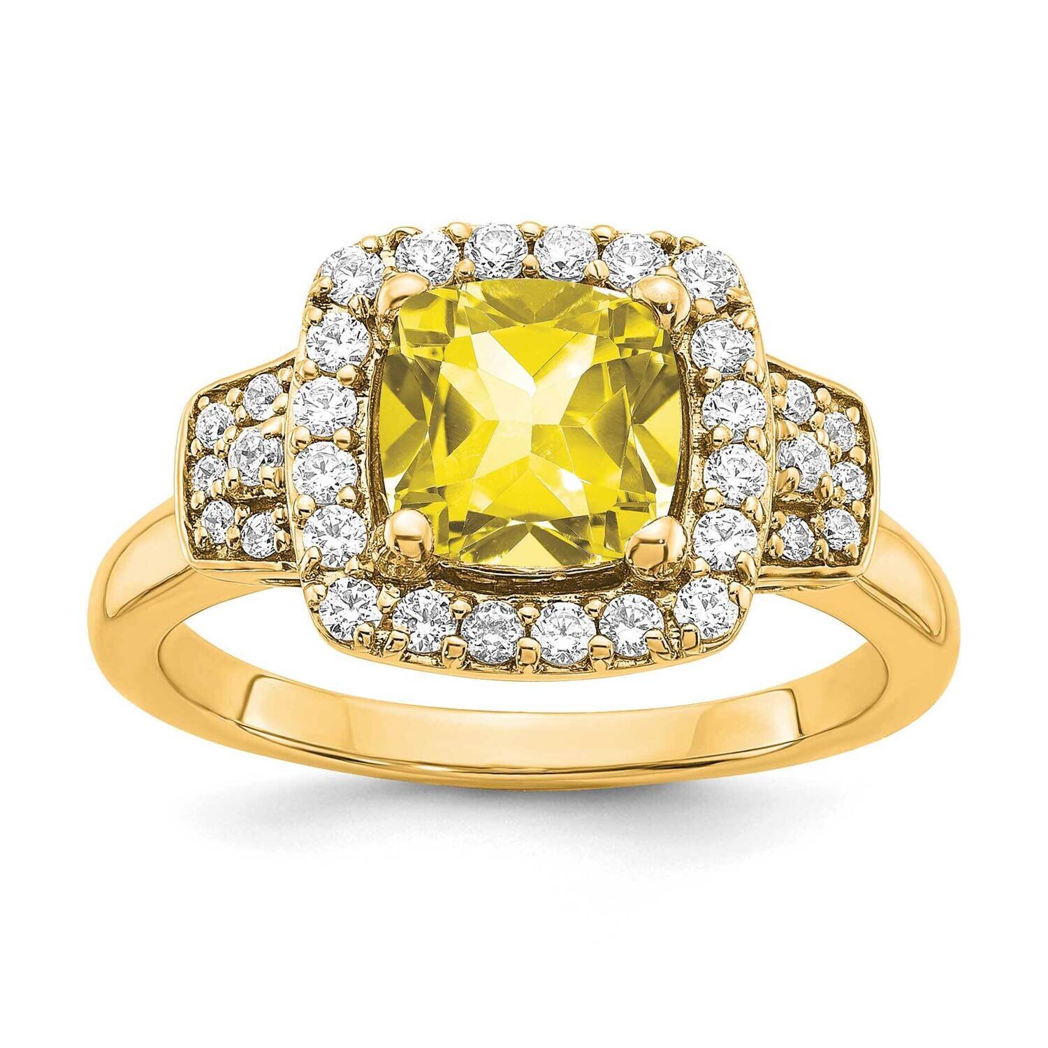Si1/Si2, G H I, Lab Crtd Ylw Sapph Halo Ring 14k White Gold Lab Grown Diamond RM7978-CYS-200-YLG, M…
