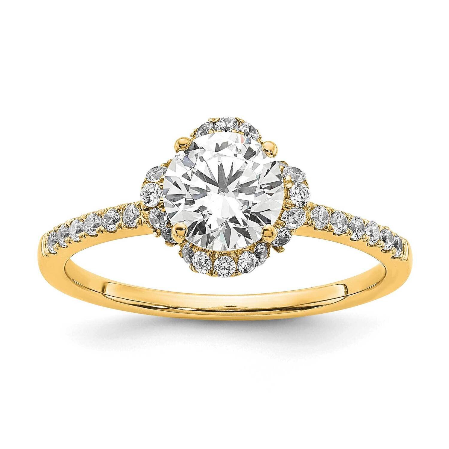 Si1/Si2, G H I, Round Semi-Mount Engagement Ring 14k Gold Lab Grown Diamond RM7989E-100-YLG, MPN: R…