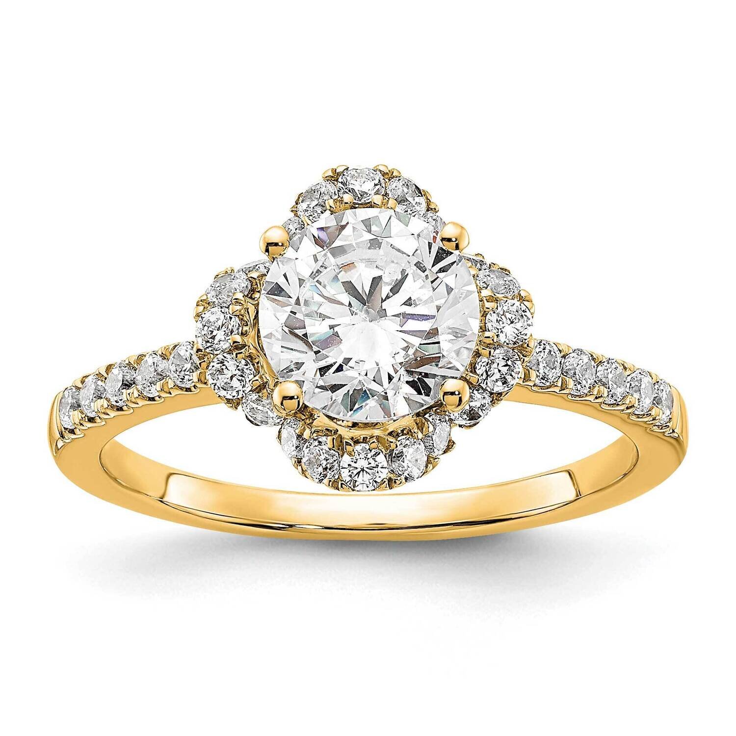 Si1/Si2, G H I, Round Semi-Mount Engagement Ring 14k Gold Lab Grown Diamond RM7989E-150-YLG