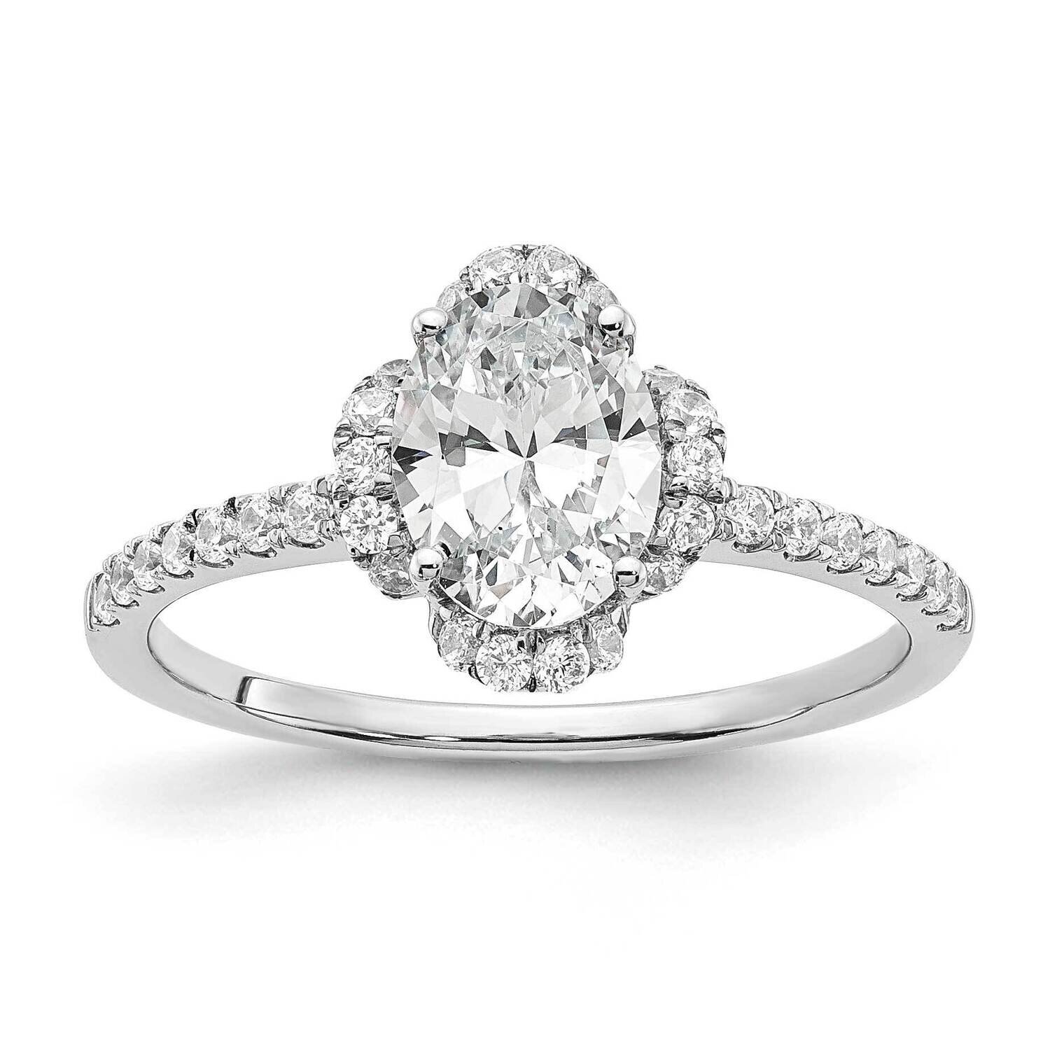 Si1/Si2, G H I, Oval Semi-Mount Engagement Ring 14k White Gold Lab Grown Diamond RM7990E-100-WLG, M…