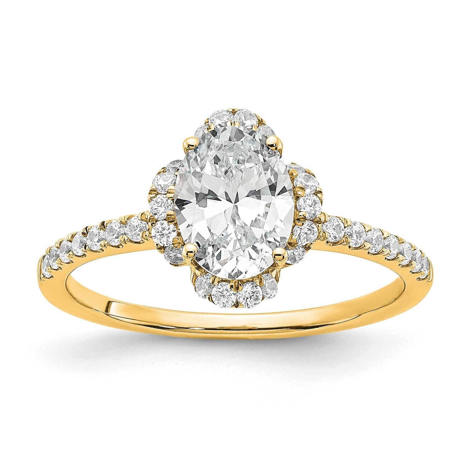 Si1/Si2, G H I, Oval Semi-Mount Engagement Ring 14k Gold Lab Grown Diamond RM7990E-100-YLG