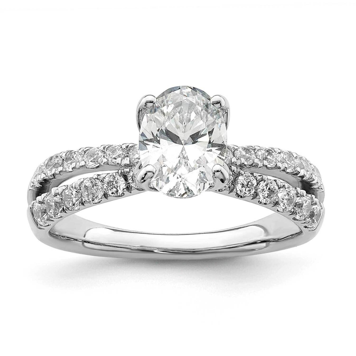 Si1/Si2, G H I, Oval Semi-Mount Engagement Ring 14k White Gold Lab Grown Diamond RM7993E-100-WLG, M…