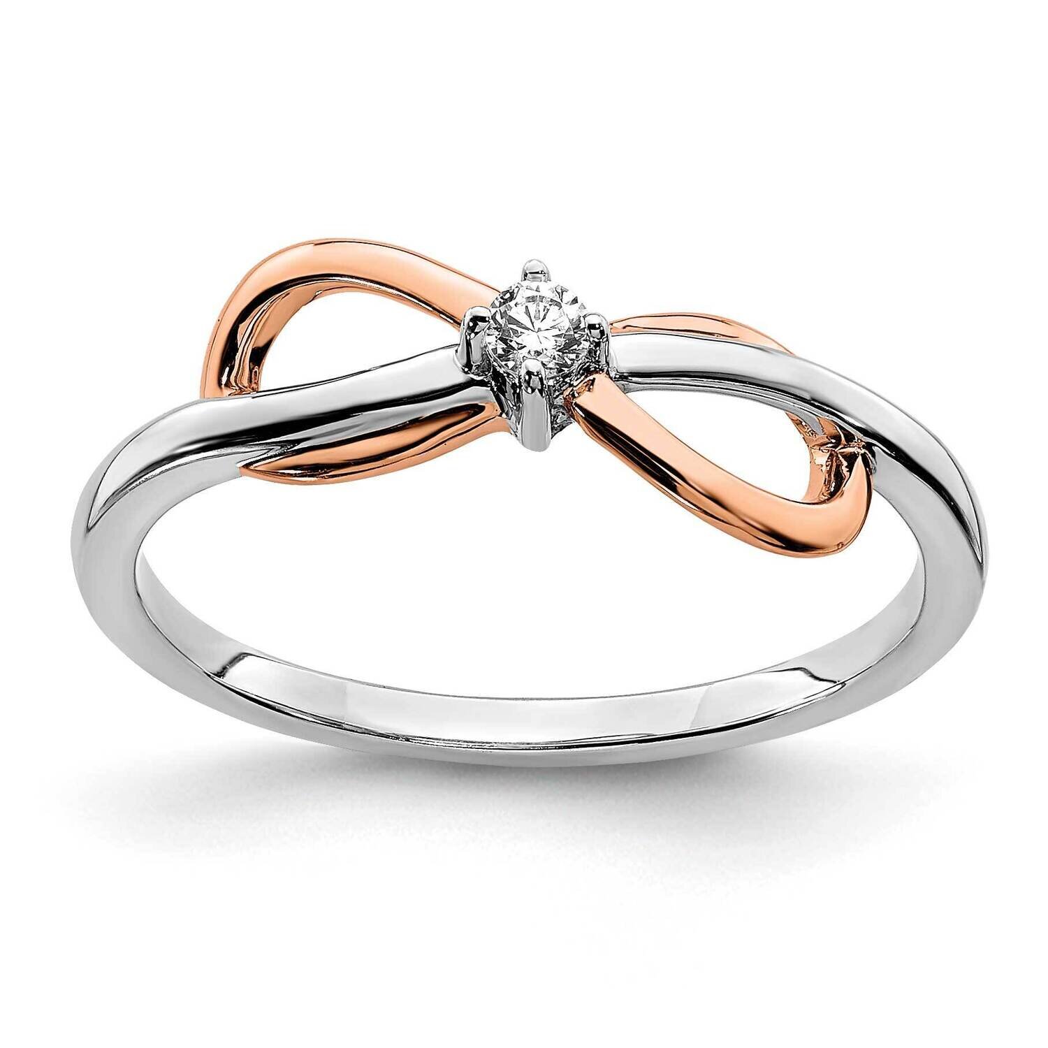 White &amp; Rose Polished Infinity Diamond Ring 14k Two-tone Gold RM8414-005-WRA