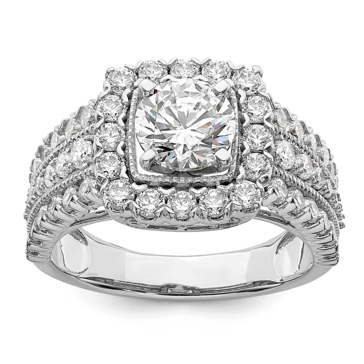Si1/Si2, G H I, Semi-Mount Engagement Ring 14k White Gold Lab Grown Diamond RM8716E-100-WLG
