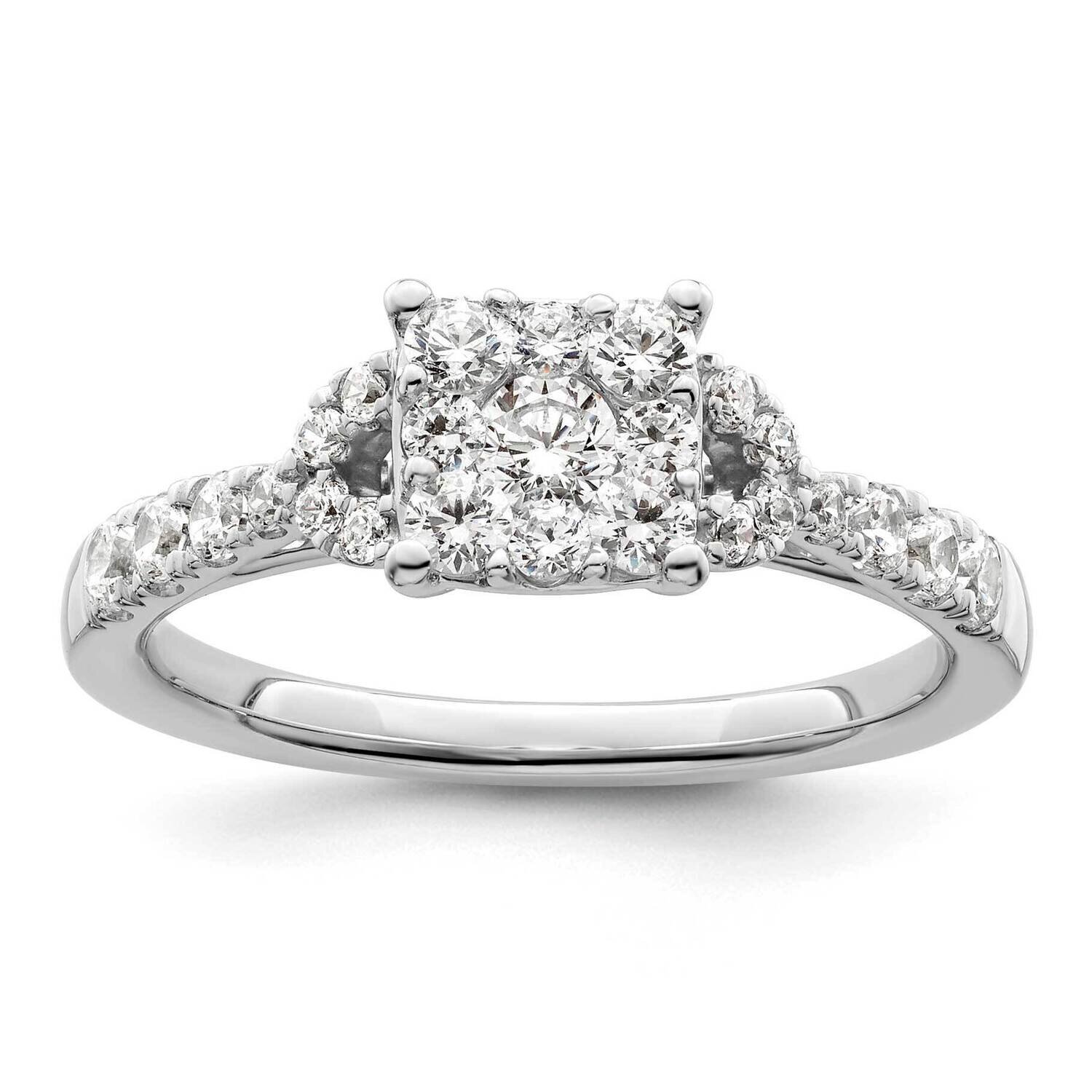 Si1/Si2, G H I, Cluster Ring 14k White Gold Lab Grown Diamond RM8833E-075-WLG, MPN: RM8833E-075-WLG…