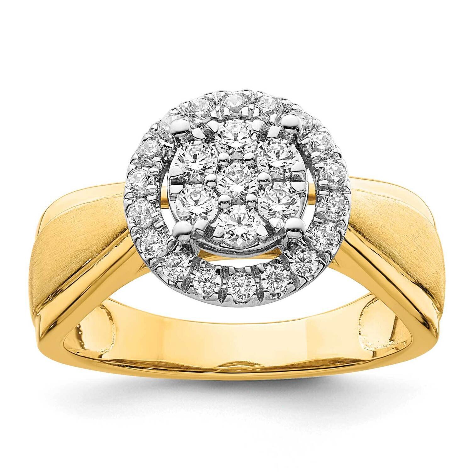 Si1/Si2, G H I, Cluster Ring 14k Two-tone Gold Lab Grown Diamond RM8933E-050-YWLG, MPN: RM8933E-050…