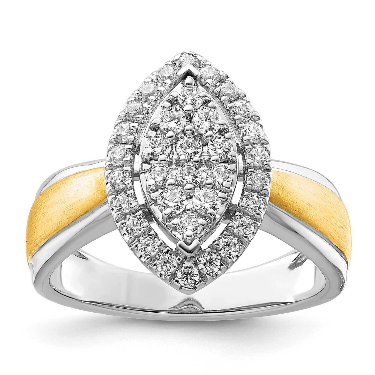 Si1/Si2, G H I, Cluster Ring 14k Gold Lab Grown Diamond RM8937E-050-WYLG
