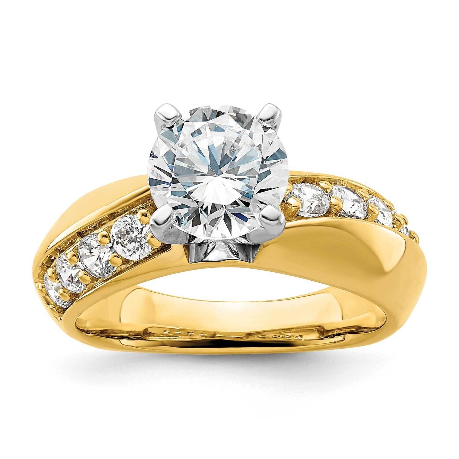 Si1/Si2, G H I, Semi-Mount Engagement Ring 14k Gold Lab Grown Diamond RM8958E-150-YLG