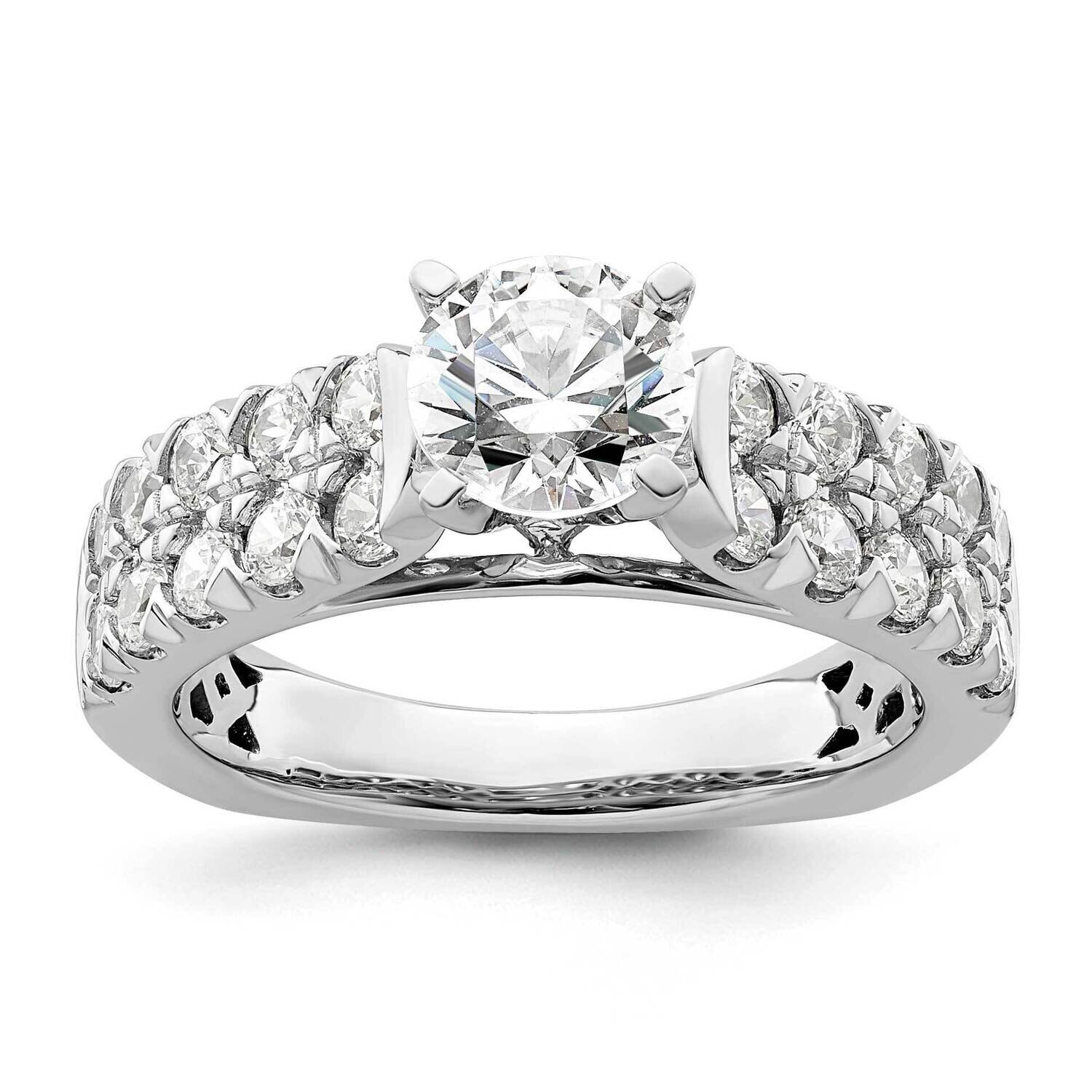 Si1/Si2, G H I, Semi-Mount Engagement Ring 14k White Gold Lab Grown Diamond RM8962E-100-WLG