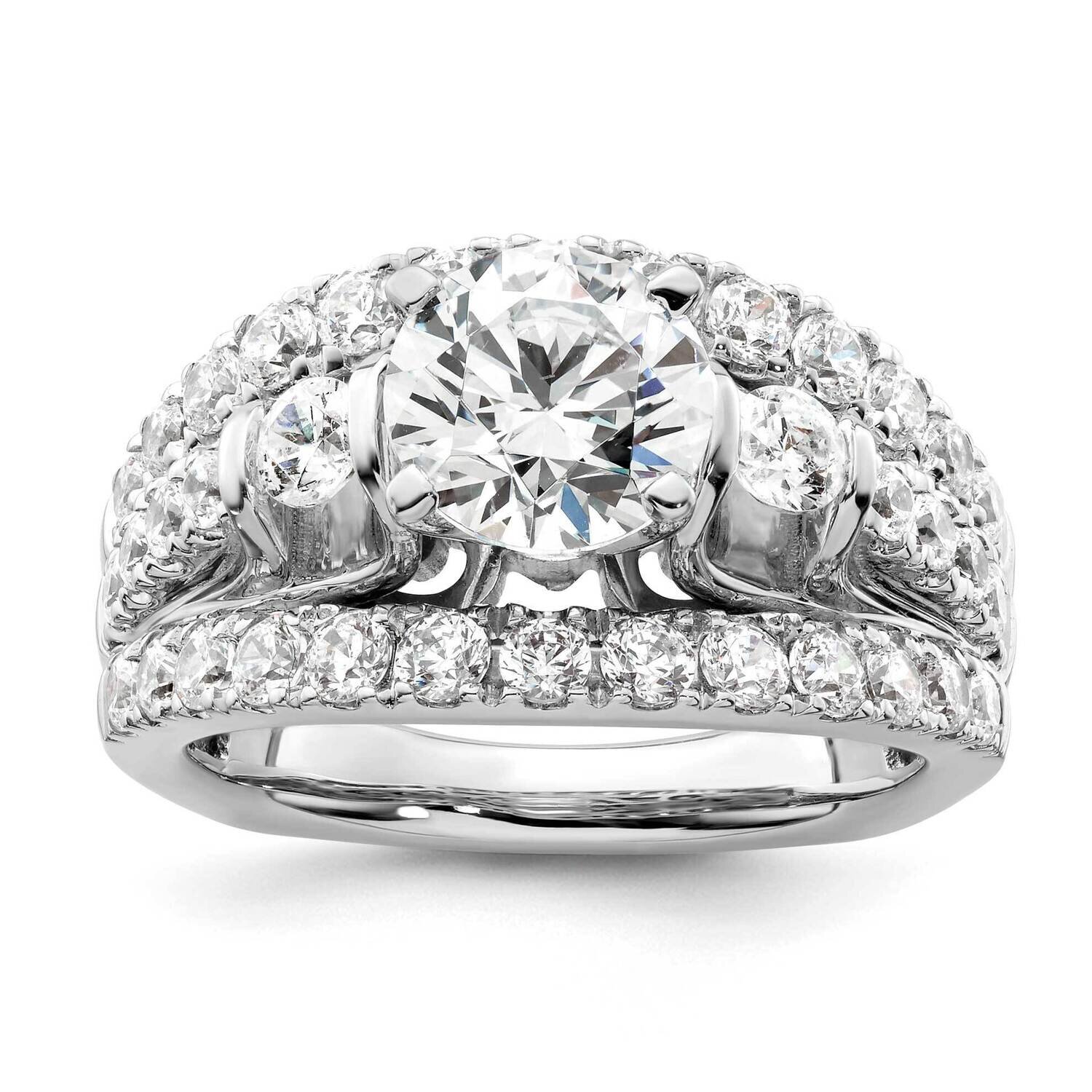 Si1/Si2, G H I, Semi-Mount Engagement Ring 14k White Gold Lab Grown Diamond RM8978E-150-WLG
