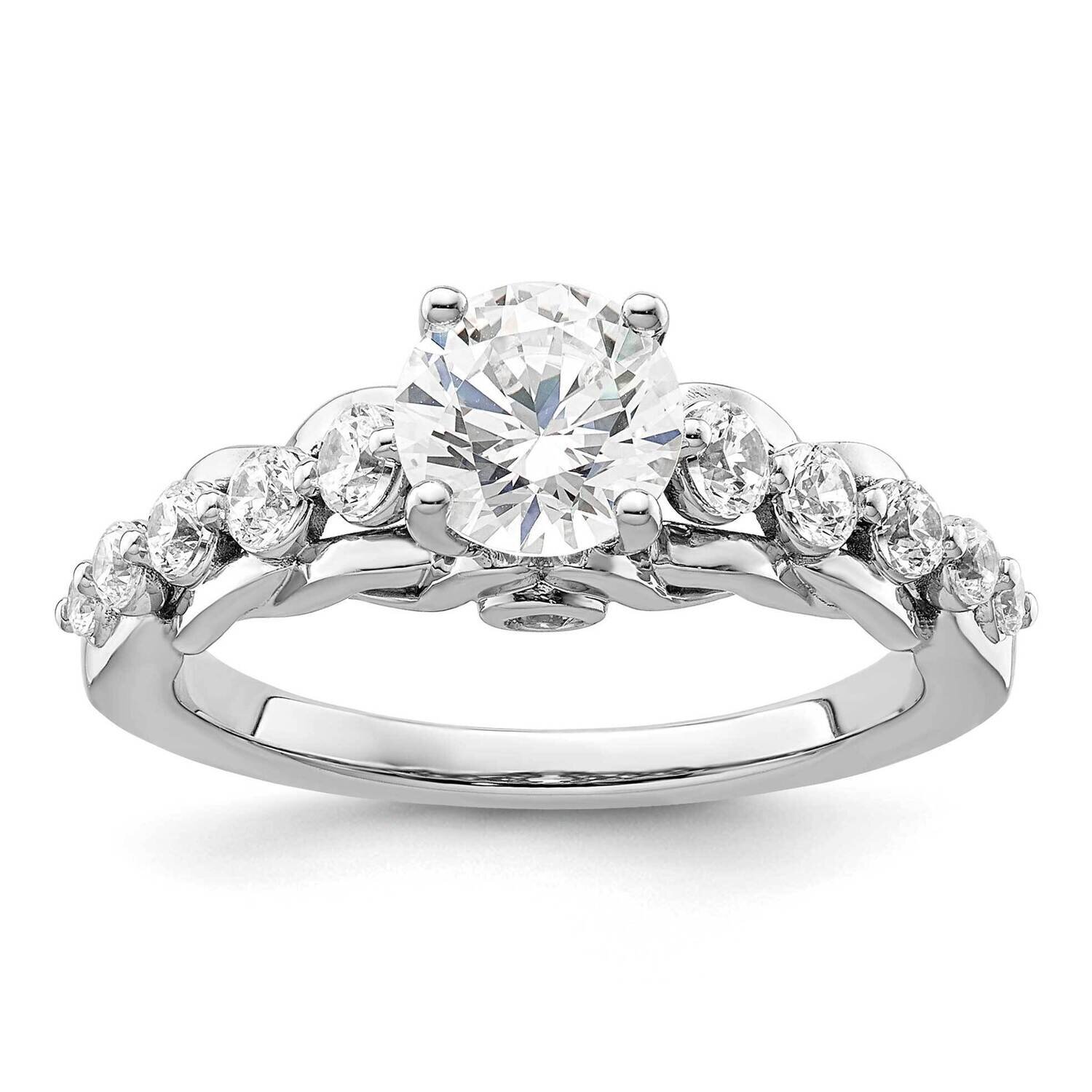Si1/Si2, G H I, Semi-Mount Engagement Ring 14k White Gold Lab Grown Diamond RM9043E-100-WLG