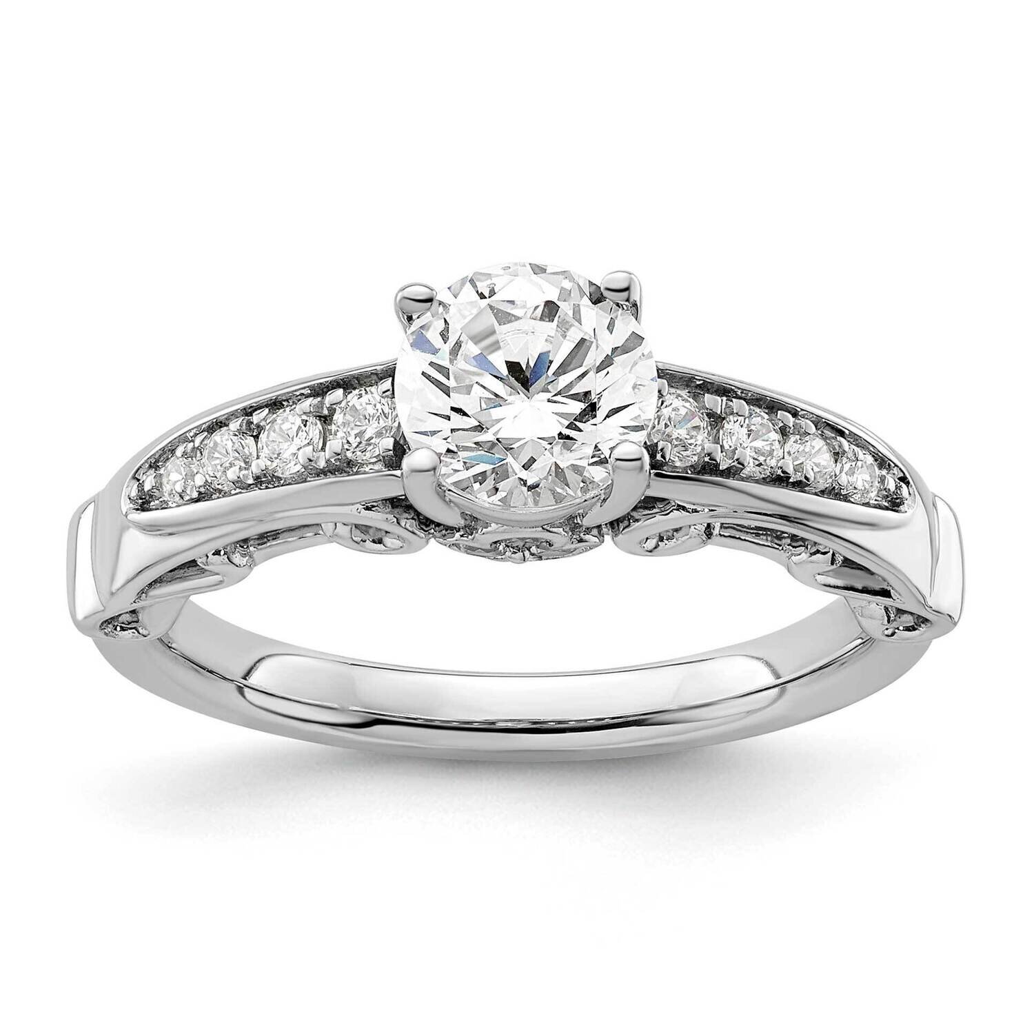 Si1/Si2, G H I, Semi-Mount Engagement Ring 14k White Gold Lab Grown Diamond RM9046E-100-WLG