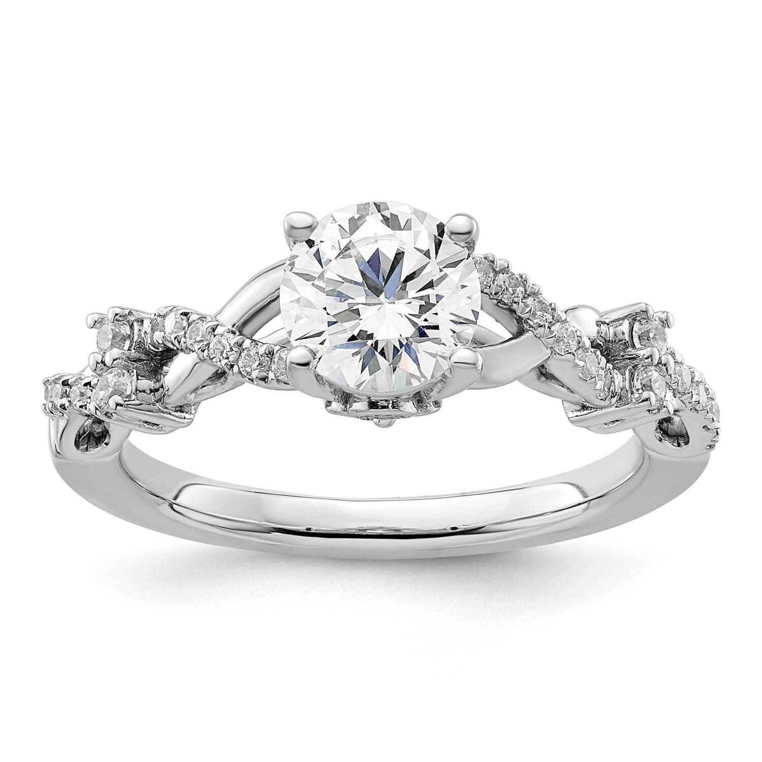 Si1/Si2, G H I, Semi-Mount Engagement Ring 14k White Gold Lab Grown Diamond RM9049E-100-WLG