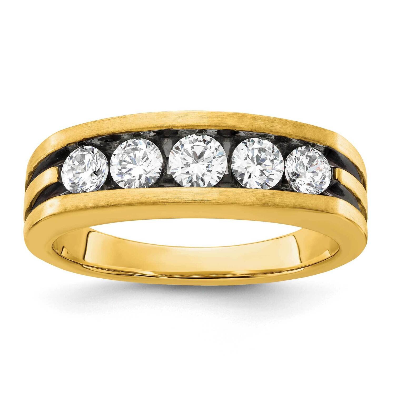 Si1/Si2, G H I, Black Rhodium Men's Ring 14k Gold Lab Grown Diamond RM9052-100-10YLG