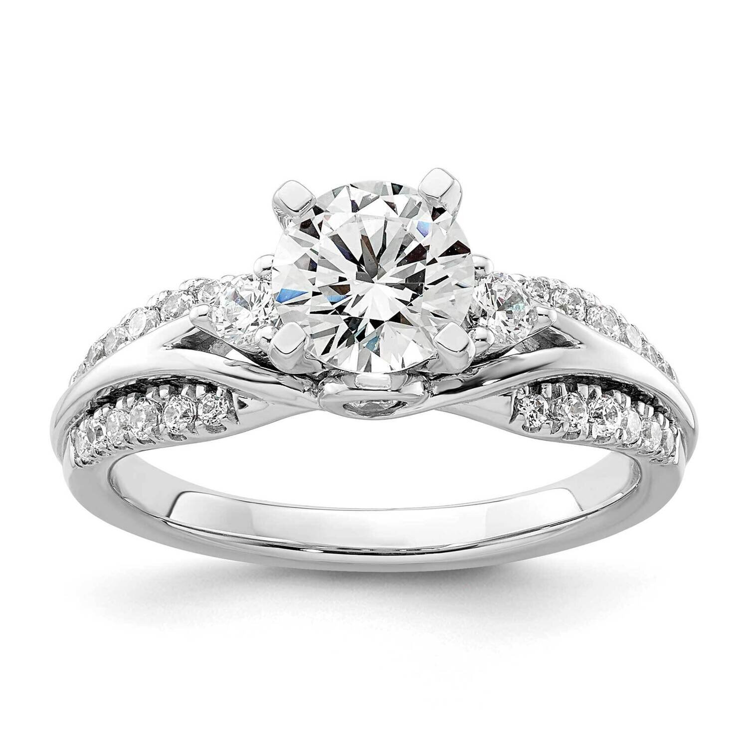 Si1/Si2, G H I, Semi-Mount Engagement Ring 14k White Gold Lab Grown Diamond RM9061E-100-WLG