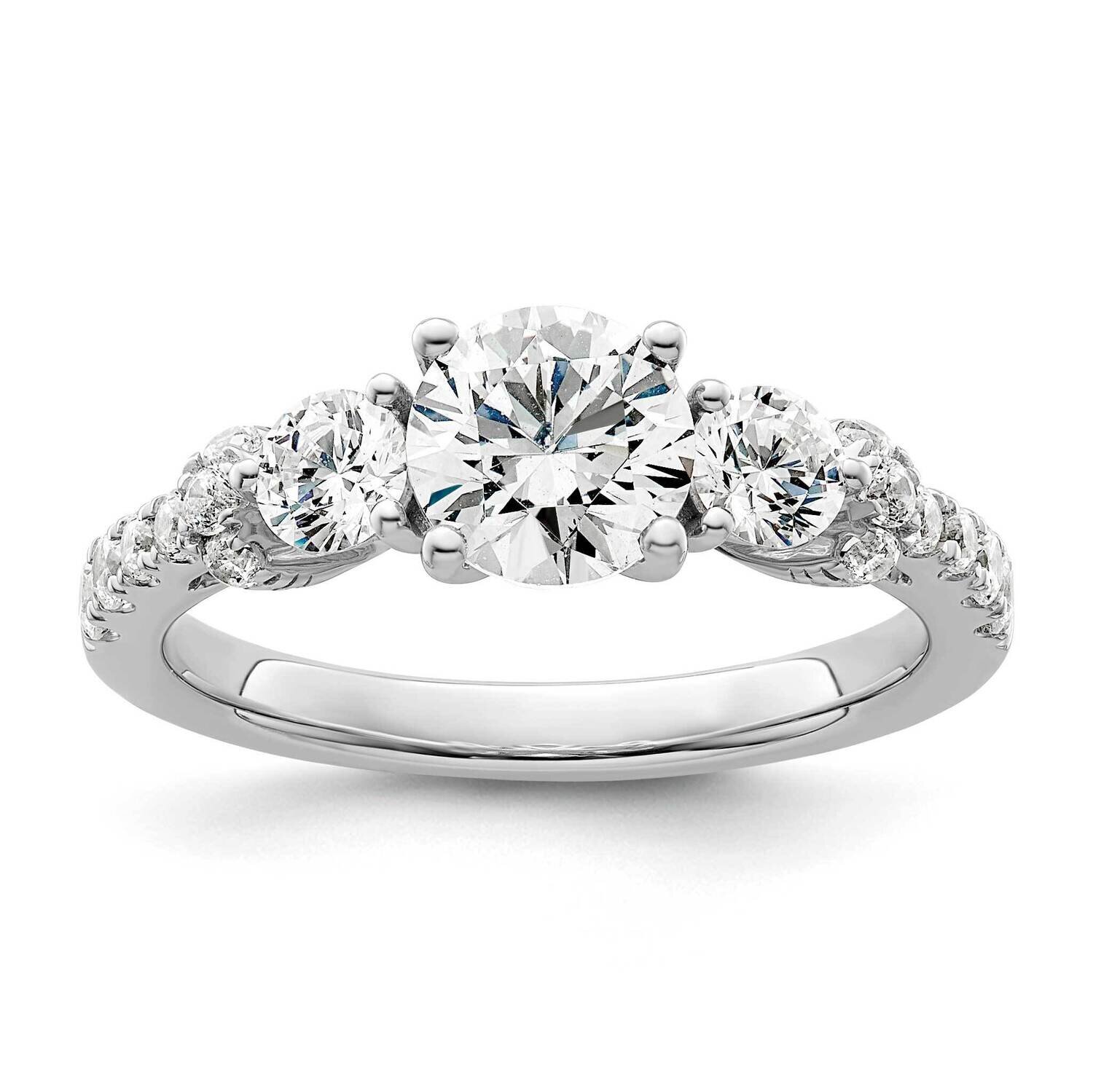 Si1/Si2, G H I, Semi-Mount Engagement Ring 14k White Gold Lab Grown Diamond RM9083E-050-WLG