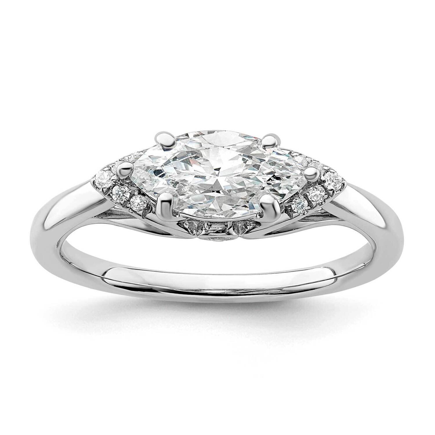 Si1/Si2, G H I, Semi-Mount Engagement Ring 14k White Gold Lab Grown Diamond RM9087E-100-WLG