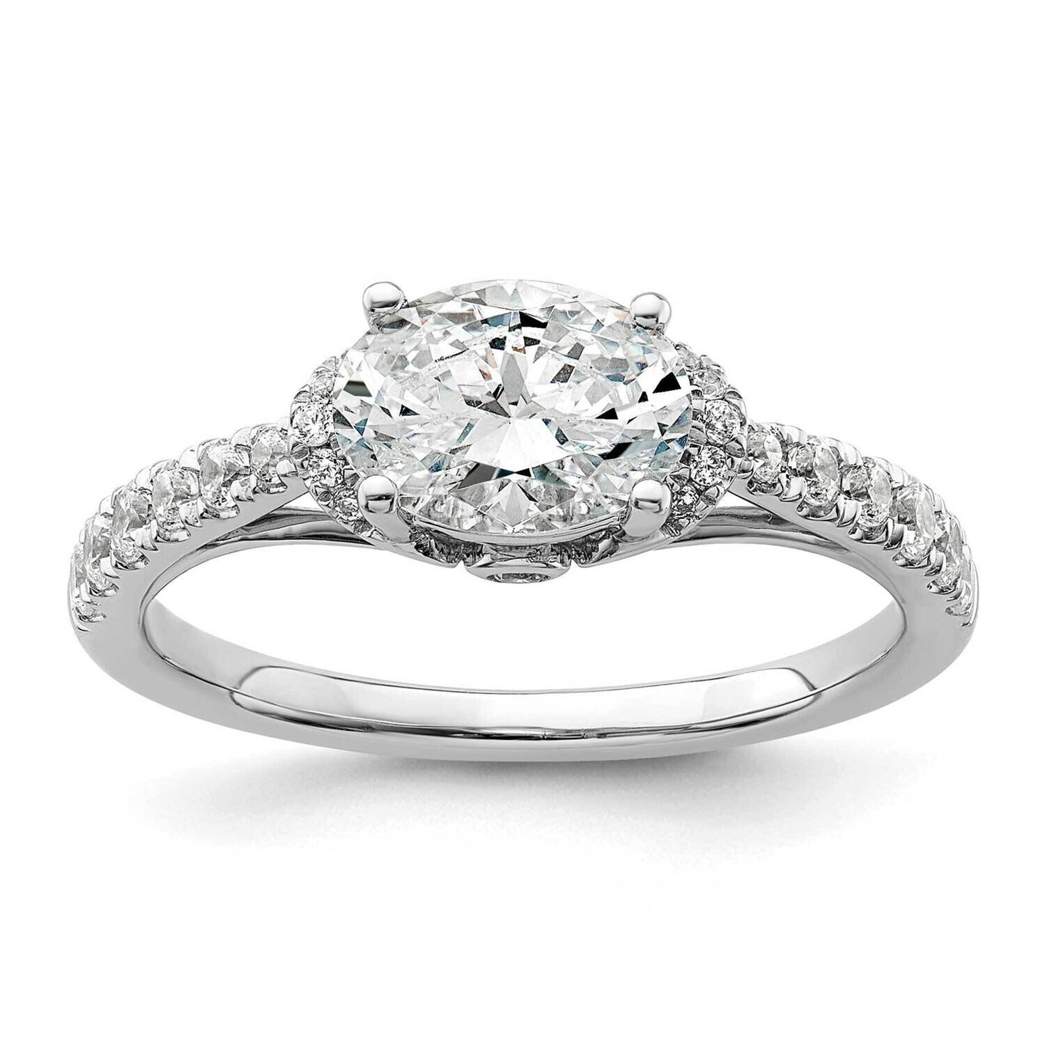 Si1/Si2, G H I, Semi-Mount Engagement Ring 14k White Gold Lab Grown Diamond RM9088E-100-WLG
