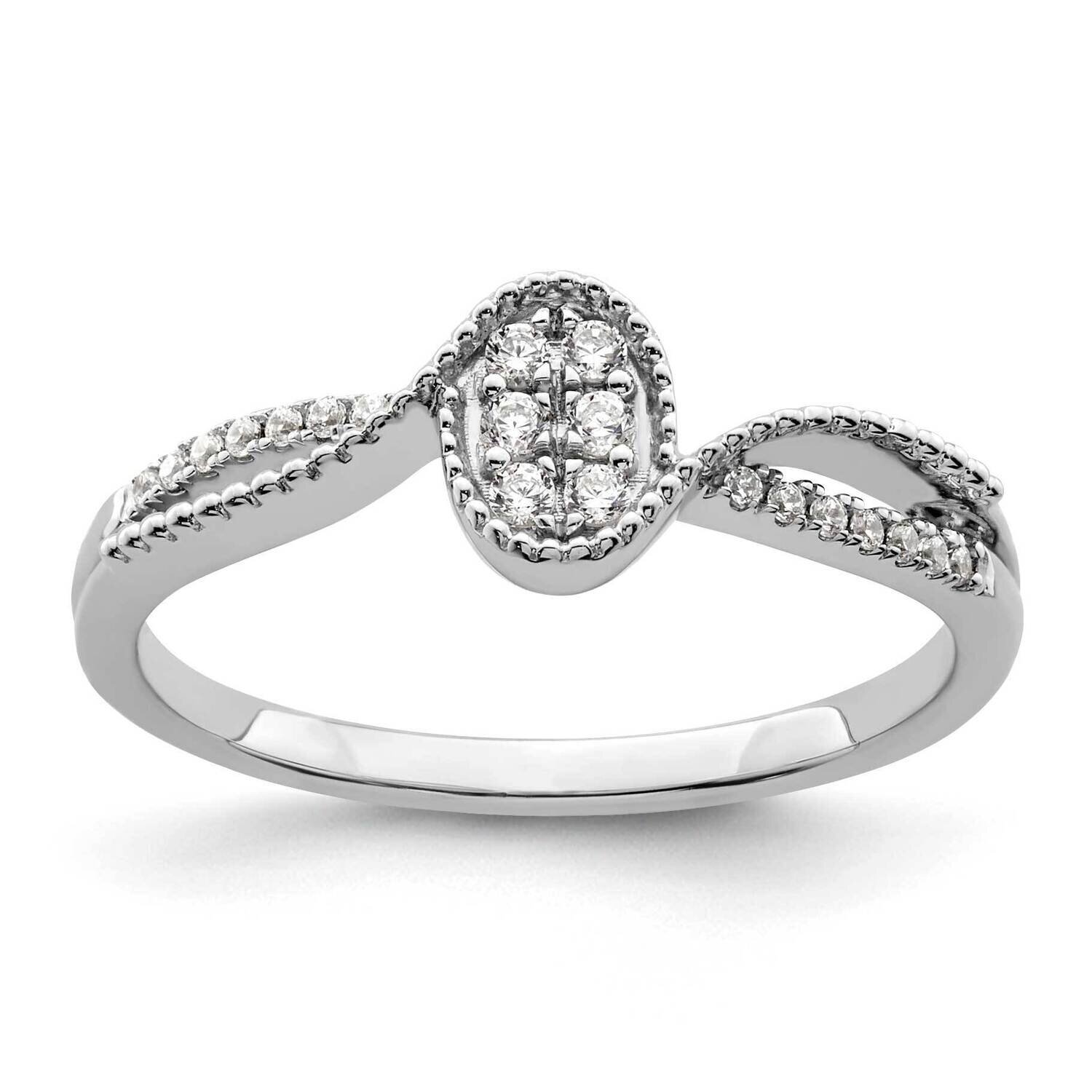 Si1/Si2, G H I, Small Cluster Promise Ring 14k White Gold Lab Grown Diamond RM9090-013-WLG