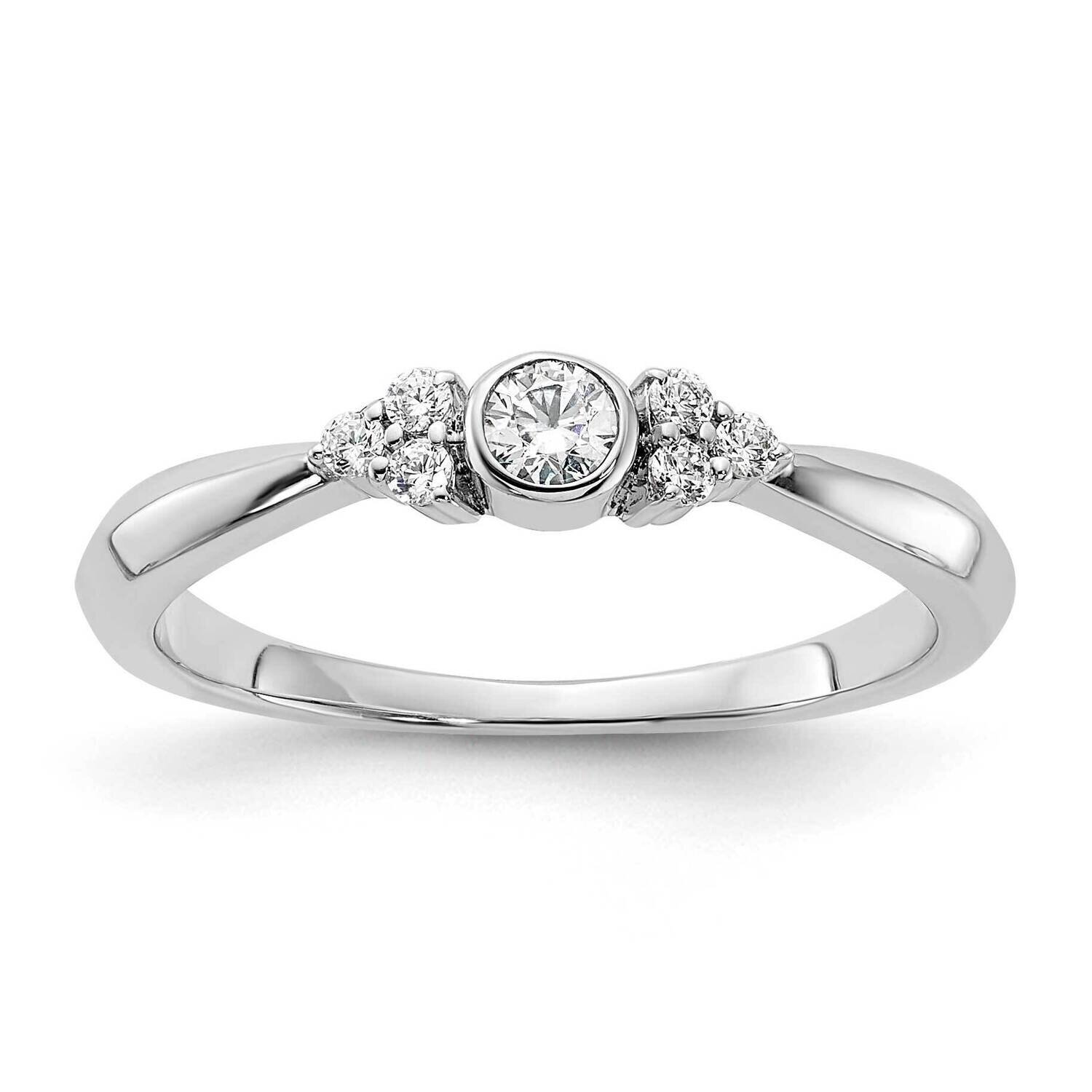 Si1/Si2, G H I, Round Bezel Set Promise Ring 14k White Gold Lab Grown Diamond RM9092-019-WLG, MPN: …