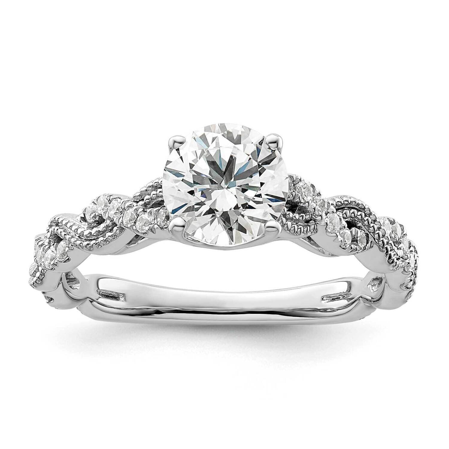 Si1/Si2, G H I, Semi-Mount Engagement Ring 14k White Gold Lab Grown Diamond RM9093E-100-7WLG