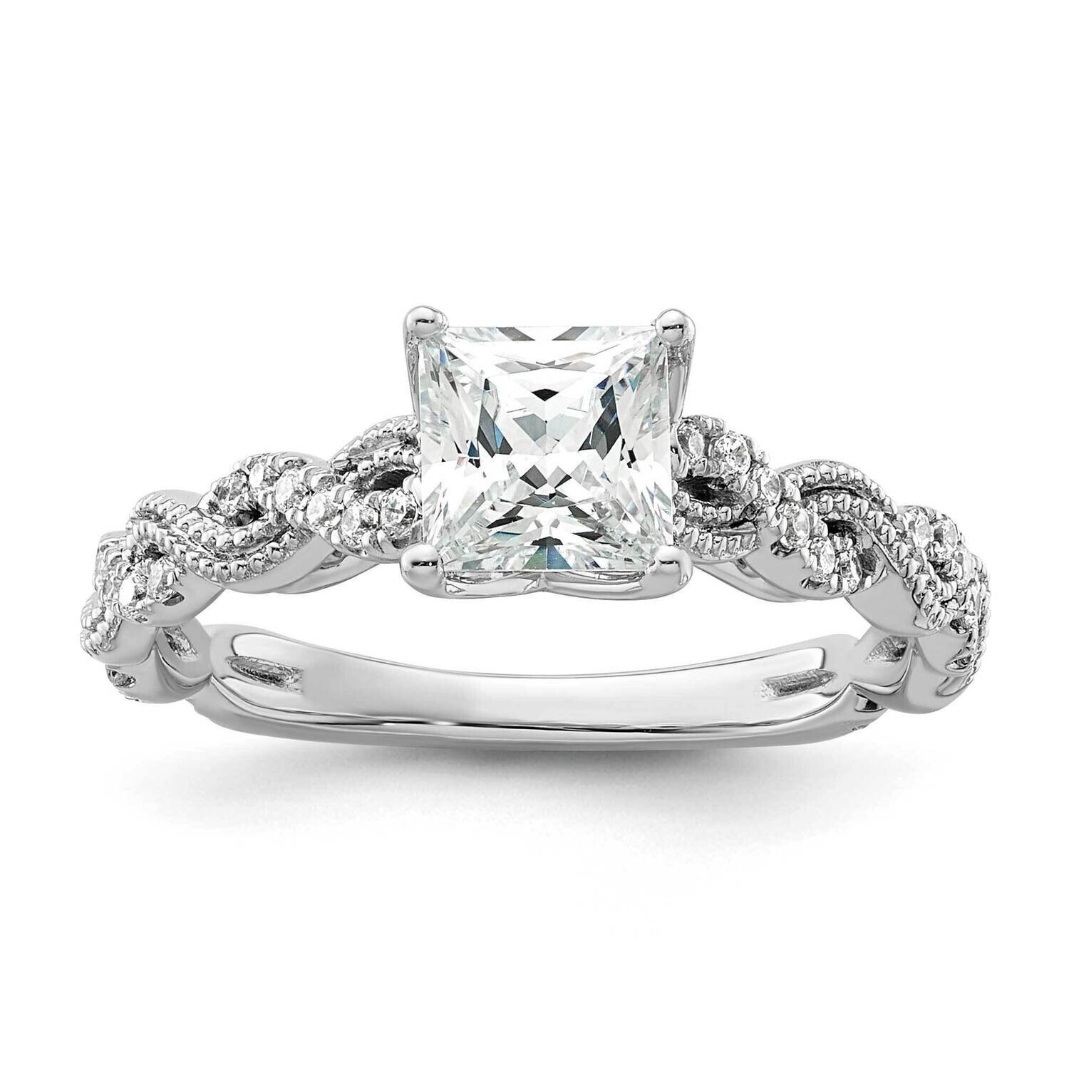 Si1/Si2, G H I, Semi-Mount Engagement Ring 14k White Gold Lab Grown Diamond RM9094E-100-7WLG
