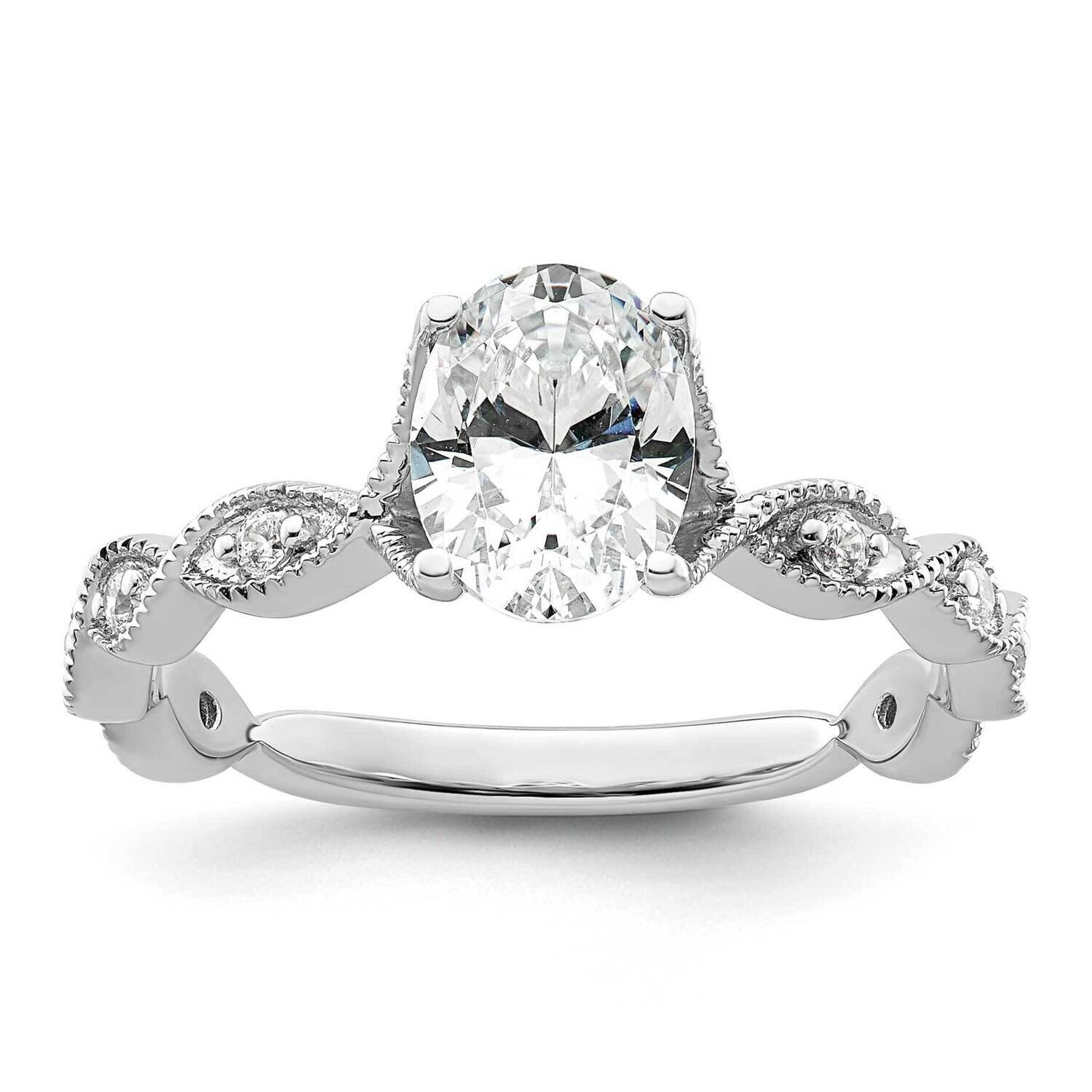 Si1/Si2, G H I, Semi-Mount Engagement Ring 14k White Gold Lab Grown Diamond RM9097E-100-7WLG