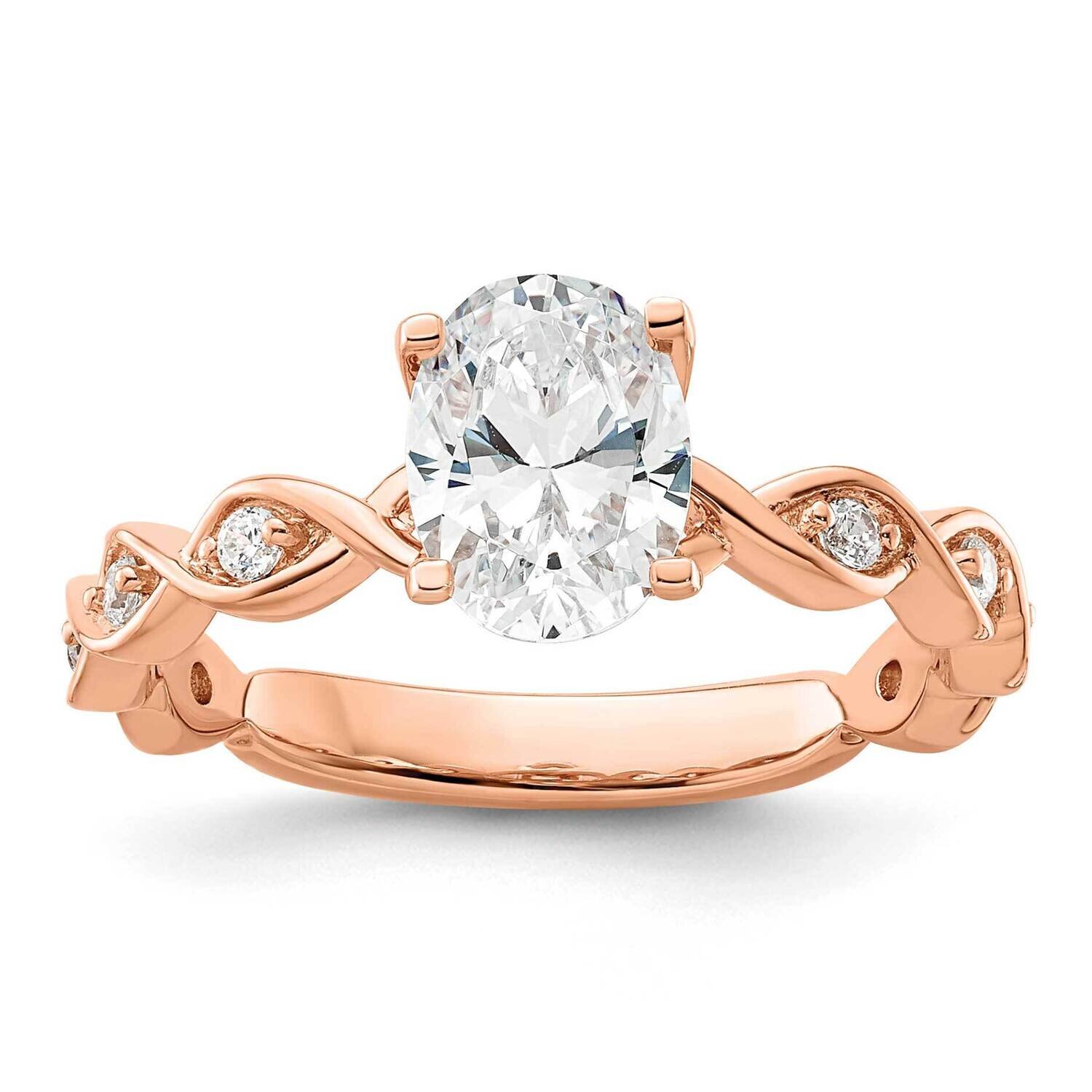 Si1/Si2, G H I, Semi-Mount Engagement Ring 14k Gold Lab Grown Diamond RM9101E-100-7RLG