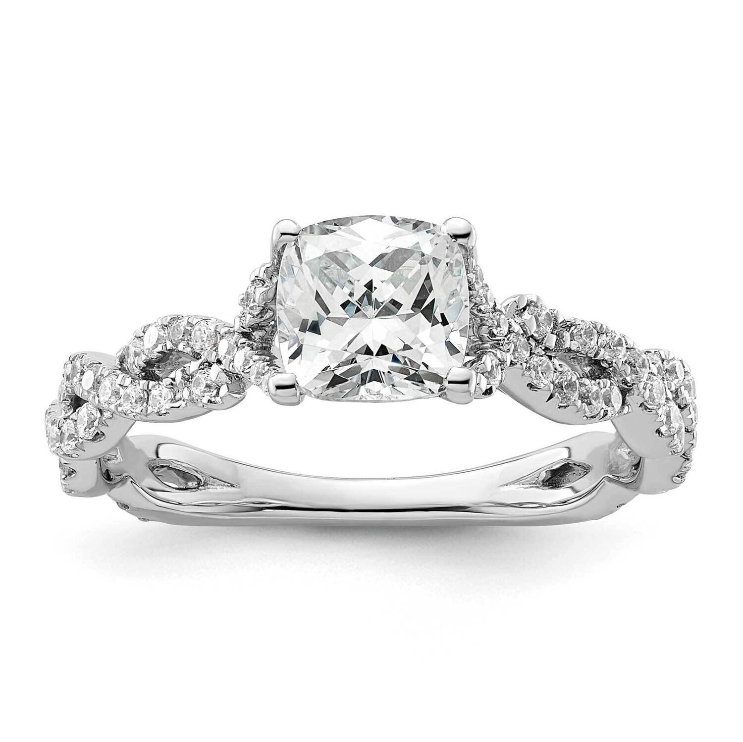Si1/Si2, G H I, Semi-Mount Engagement Ring 14k White Gold Lab Grown Diamond RM9104E-100-7WLG