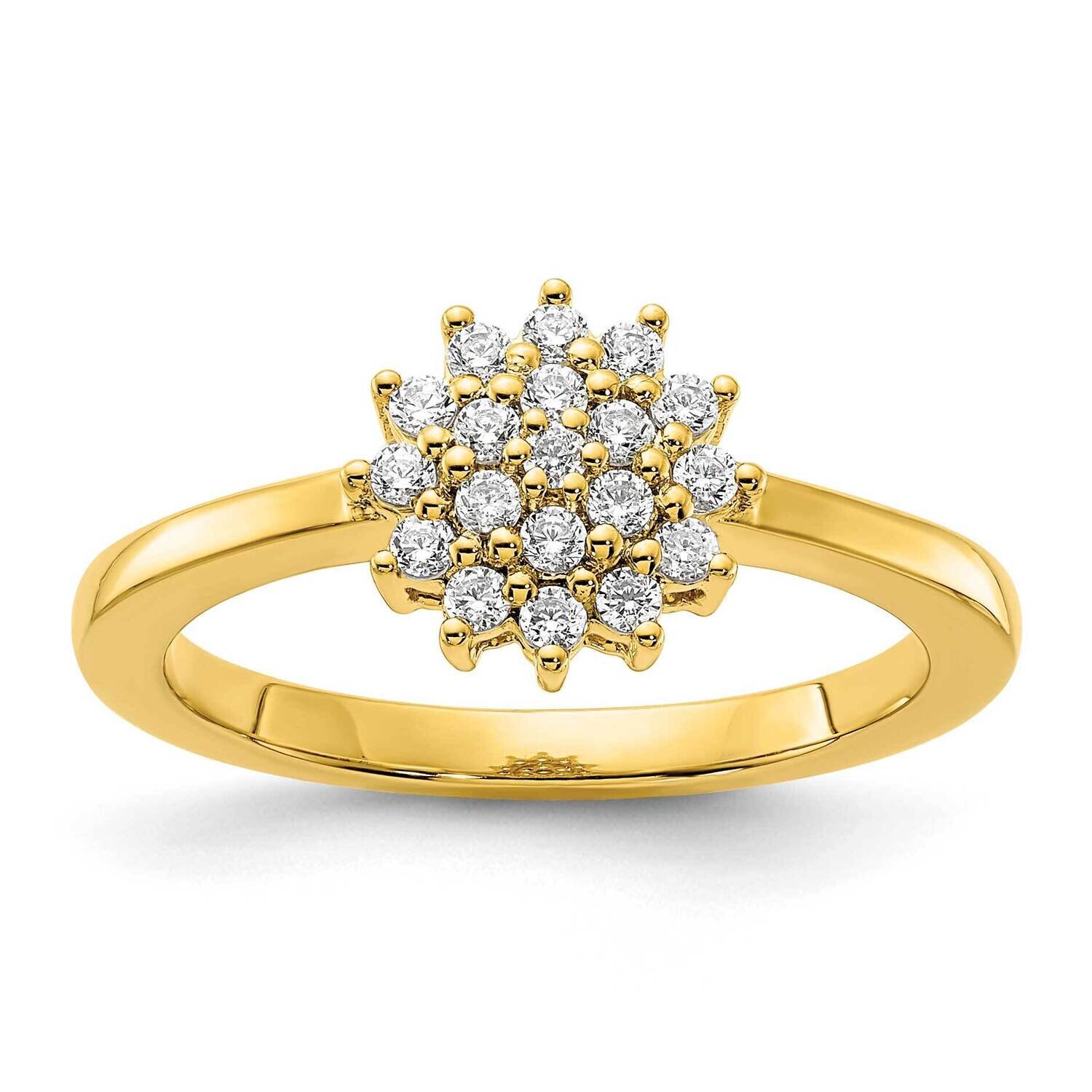 Si1/Si2, G H I, Cluster Ring 14k Gold Lab Grown Diamond RM9126-028-YLG
