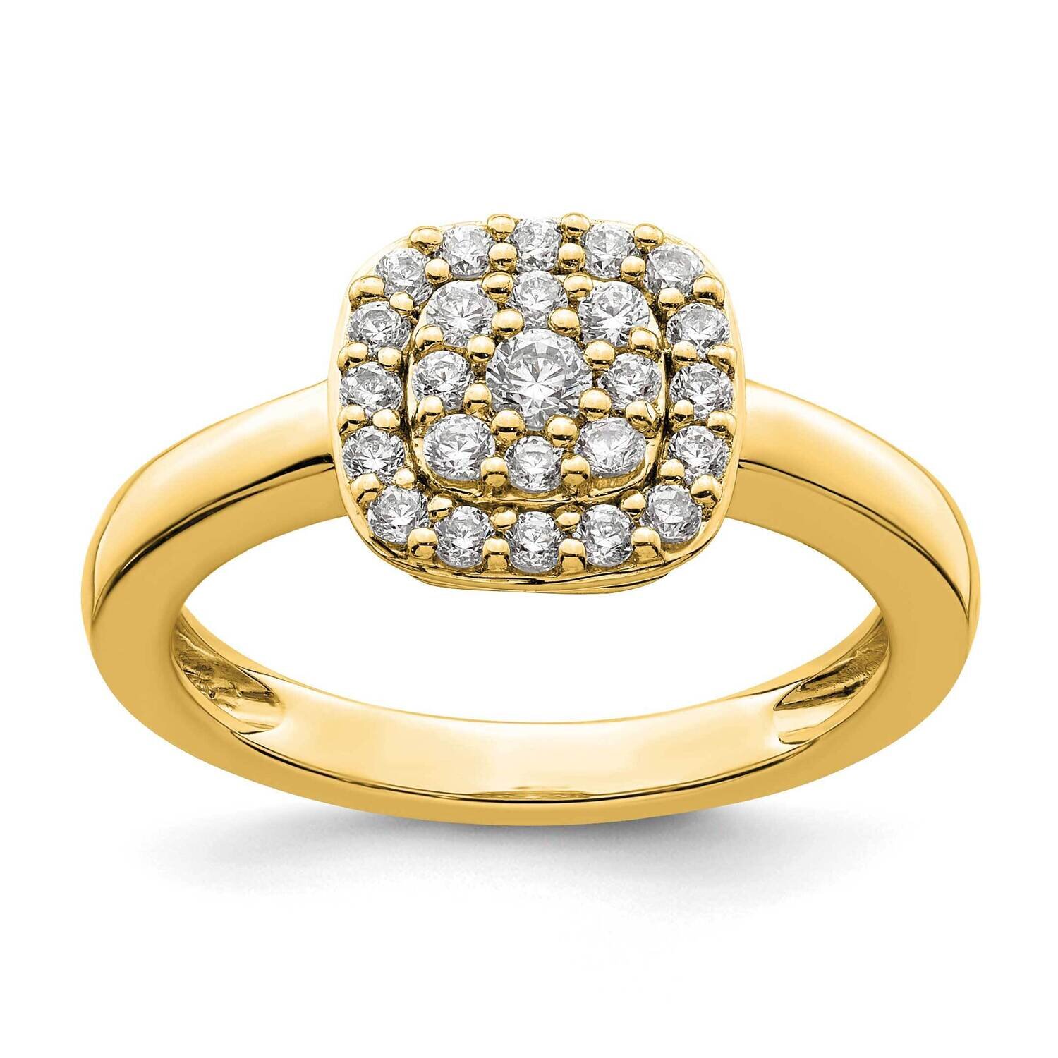 Si1/Si2, G H I, Squared Halo Ring 14k Gold Lab Grown Diamond RM9127-044-YLG