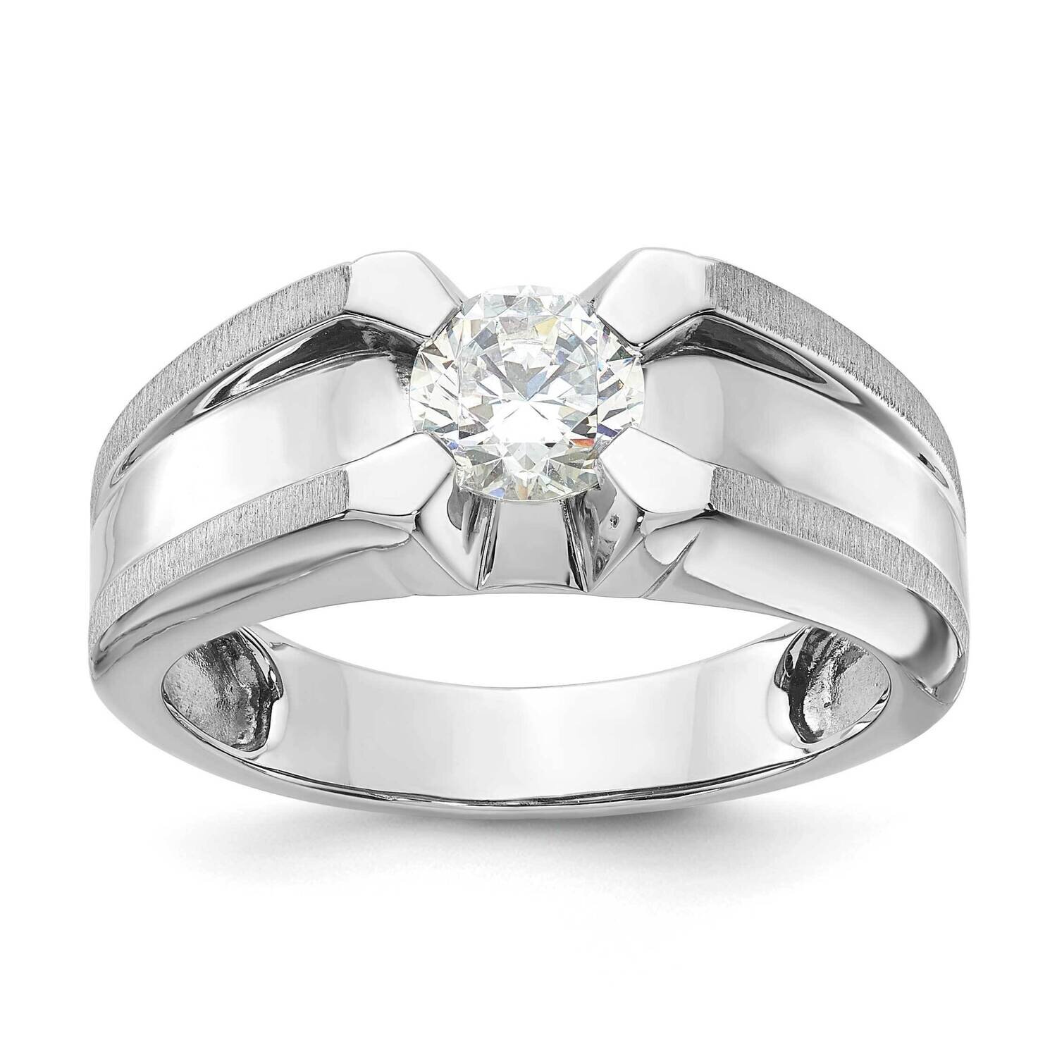 Diamonore Satin and Polished Ring Sterling Silver Rhodium-plated RMD1726/DAWT-SSA, MPN: RMD1726/DAW…