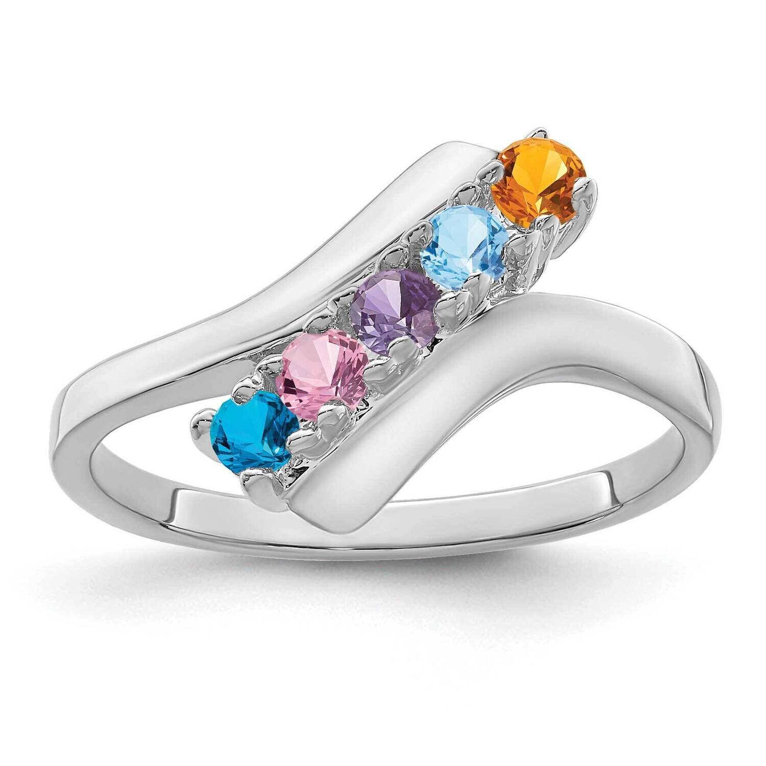 Polished 5-Stone Mothers Ring Mounting 14k White Gold XMR13/5W-7, MPN: XMR13/5W-7, 883957493954