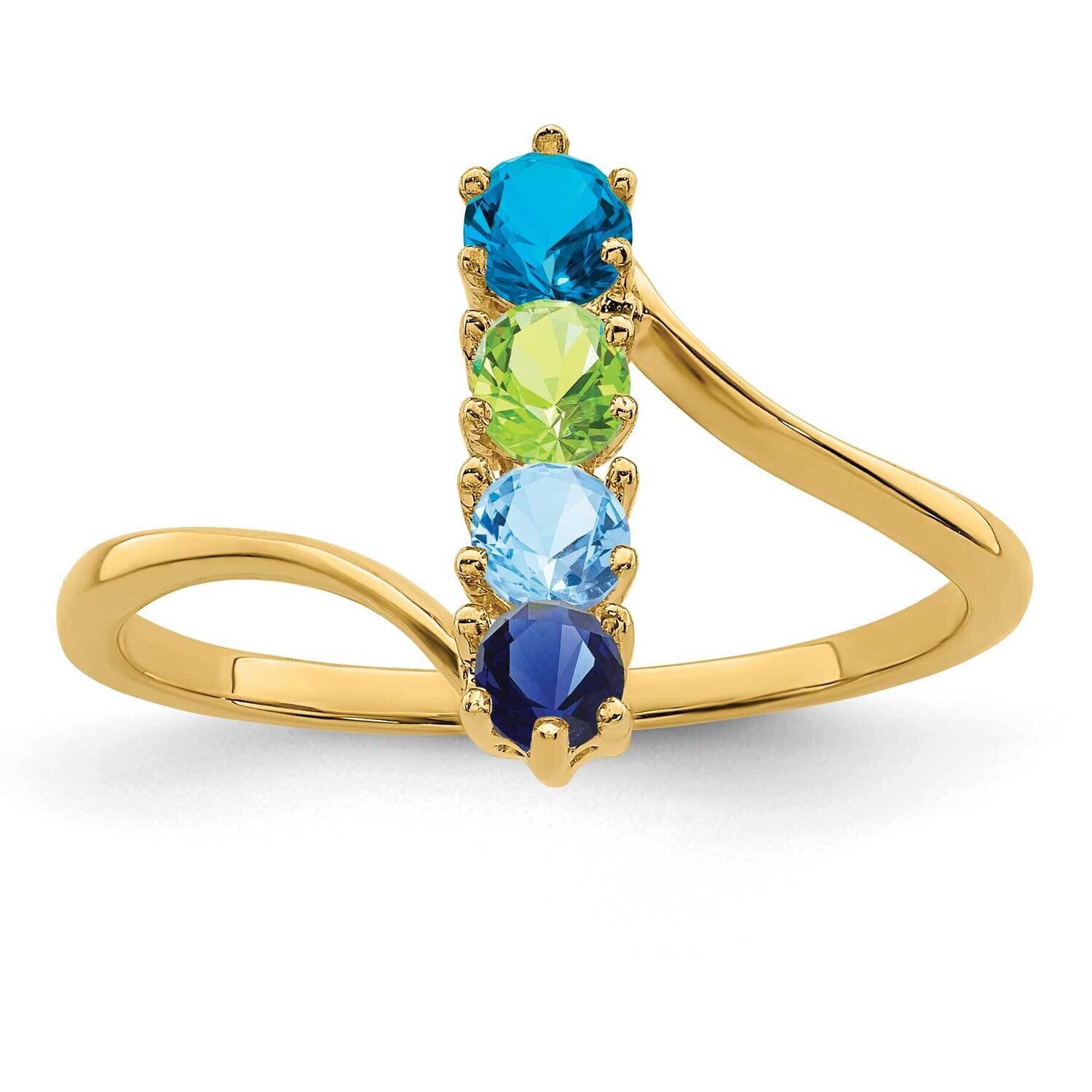 4-Stone Mothers Ring Mounting 14k Gold Polished XMR15/4-7, MPN: XMR15/4-7, 883957417967