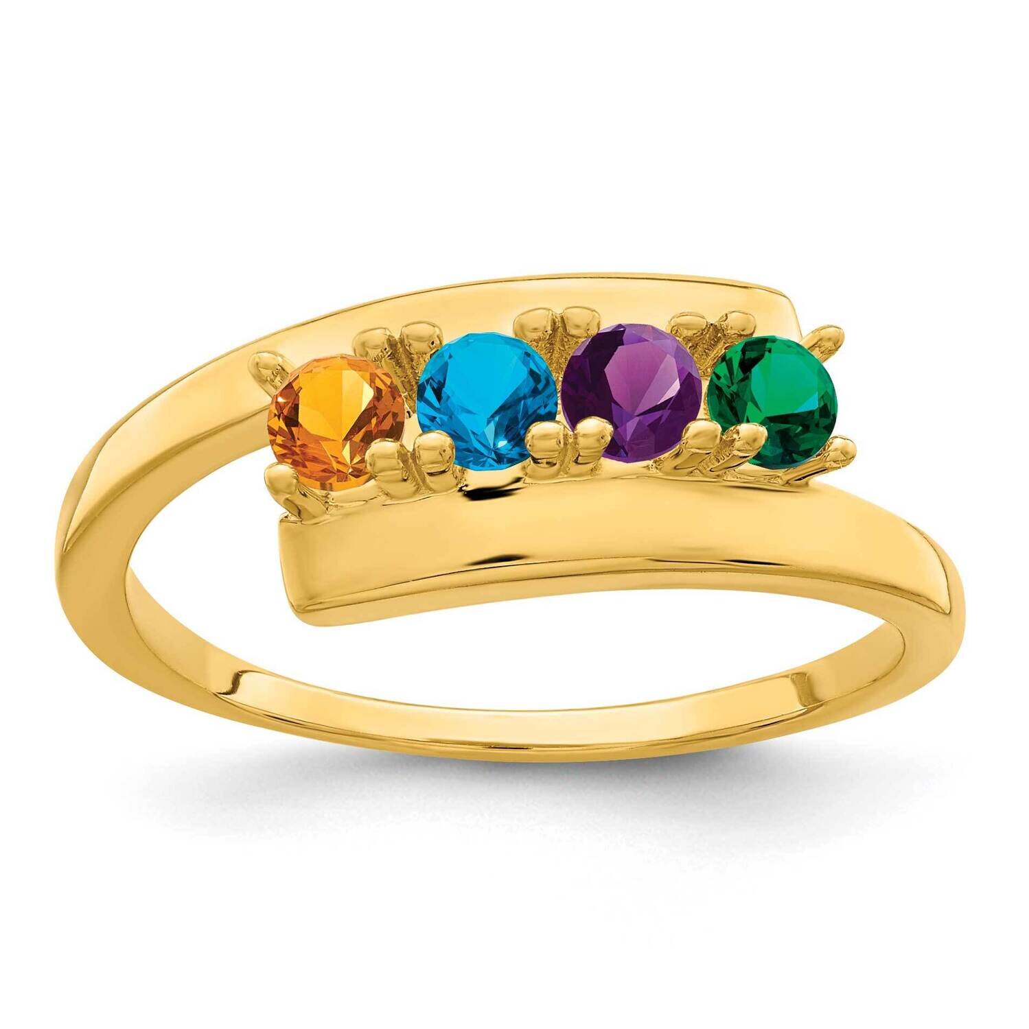 4-Stone Mothers Ring Mounting 14k Gold Polished XMR16/4-7, MPN: XMR16/4-7, 883957448329