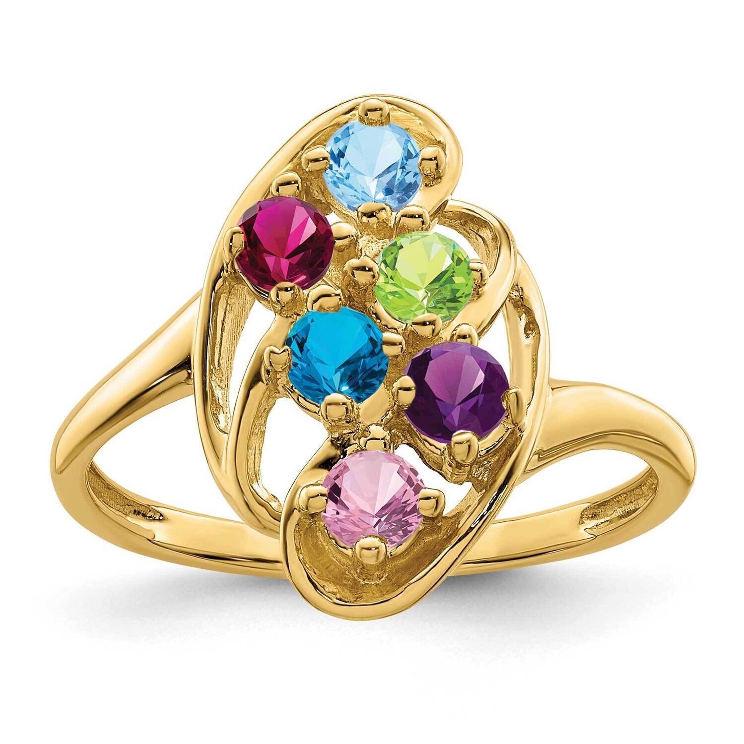 6-Stone Mothers Ring Mounting 14k Gold Polished XMR3/6-7, MPN: XMR3/6-7, 883957448503