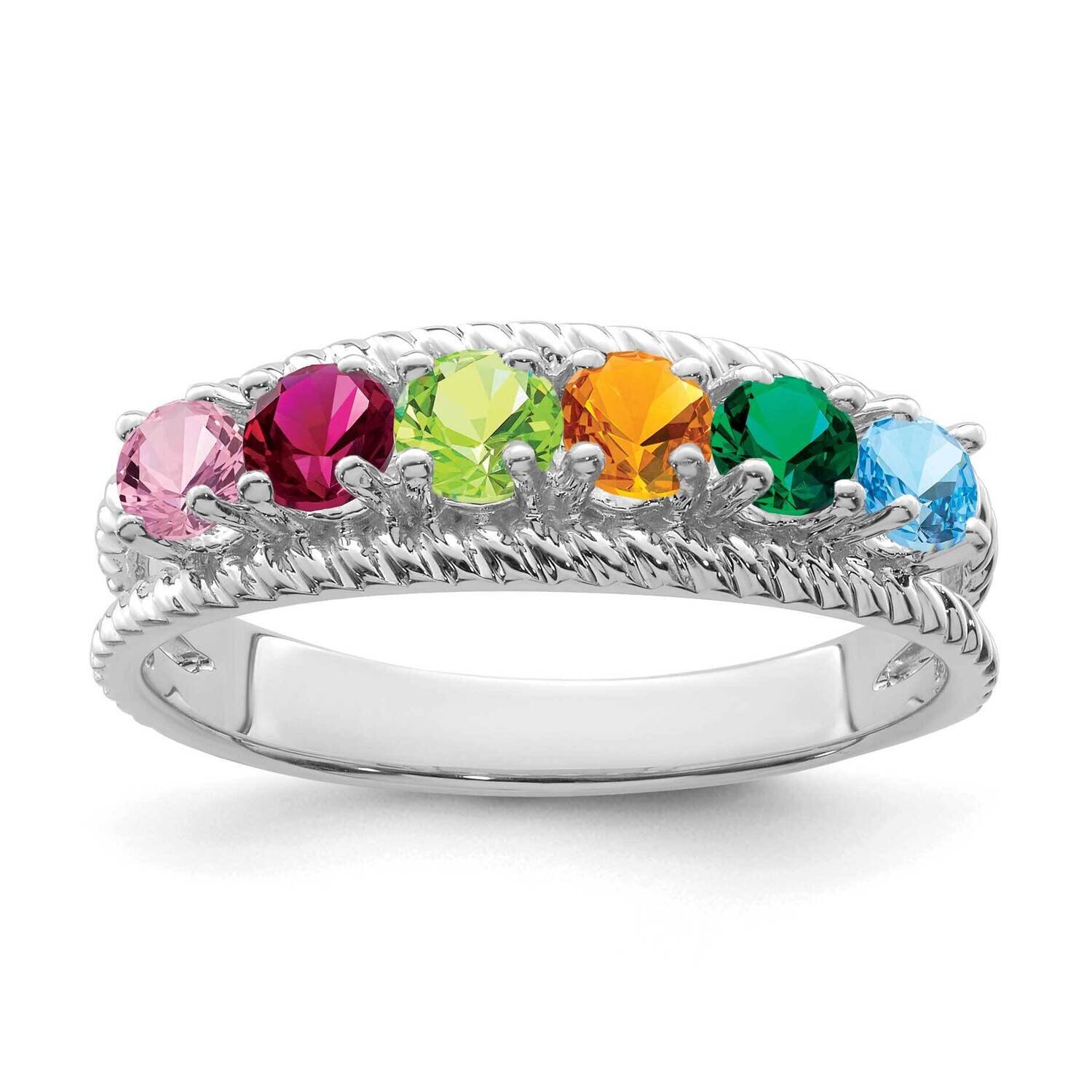 Polished Antiqued 6-Stone Mothers Ring Mounting 14k White Gold XMR8/6W-7, MPN: XMR8/6W-7, 883957474…
