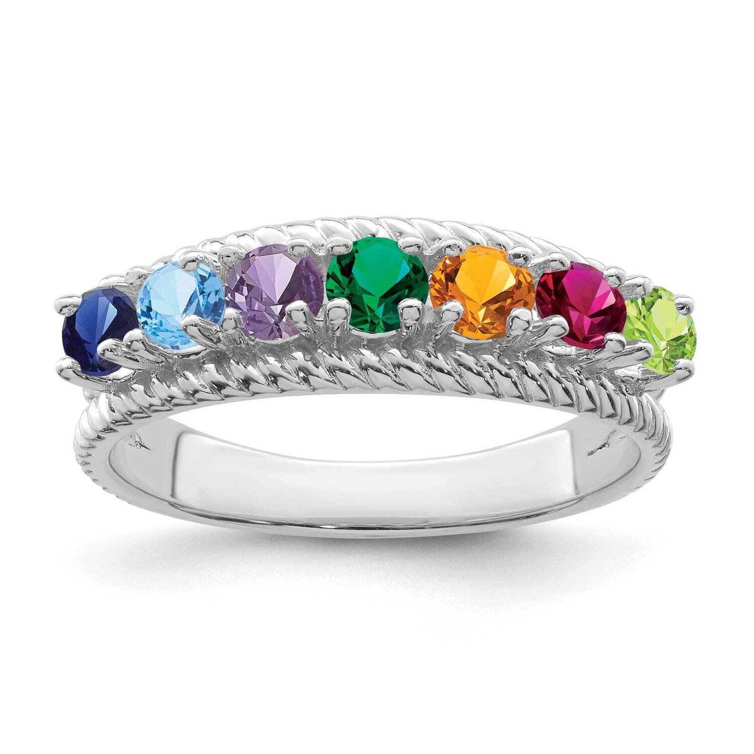 Polished Antiqued 7-Stone Mothers Ring Mounting 14k White Gold XMR8/7W-7, MPN: XMR8/7W-7, 883957474…