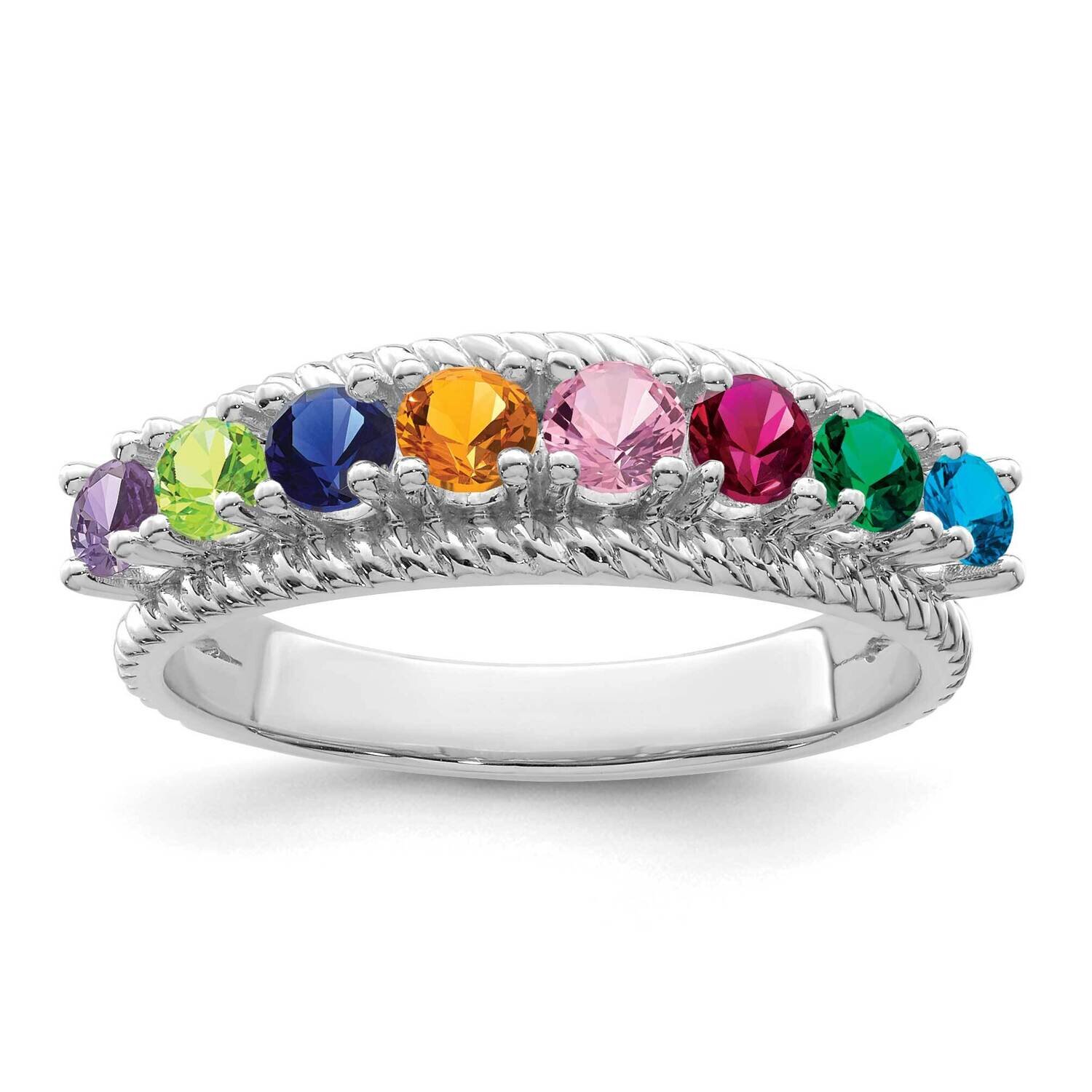 Polished Antiqued 8-Stone Mothers Ring Mounting 14k White Gold XMR8/8W-7, MPN: XMR8/8W-7, 883957499…