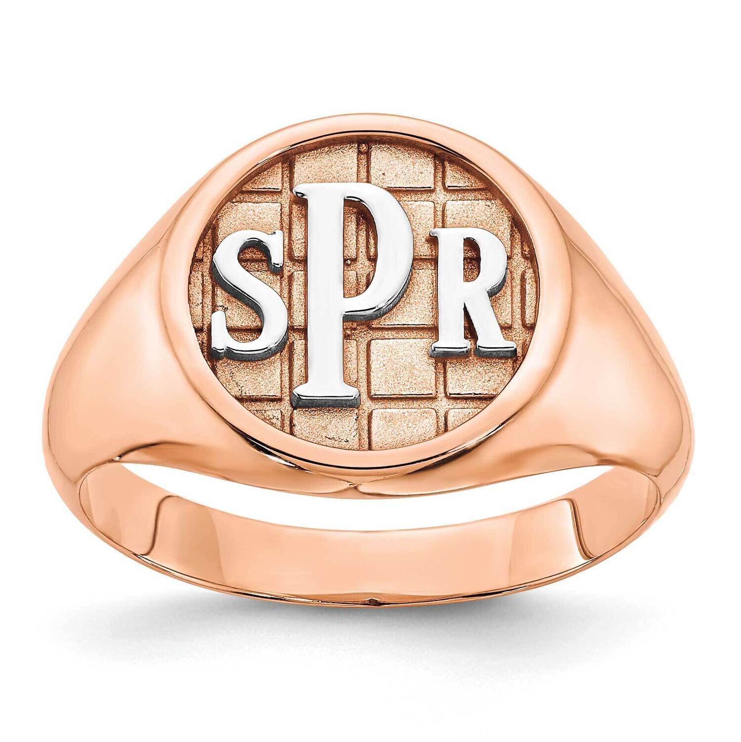 Monogram Signet Ring 14k Rose Gold Polished XNR45R