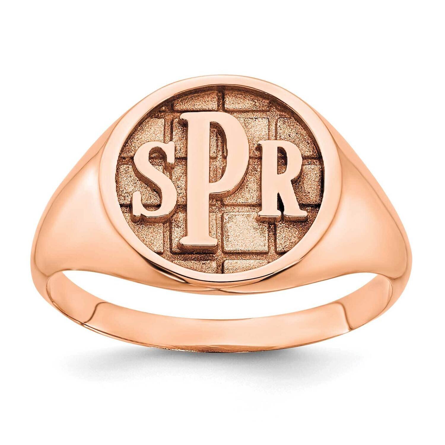 Monogram Signet Ring 14k Rose Gold Polished XNR49R