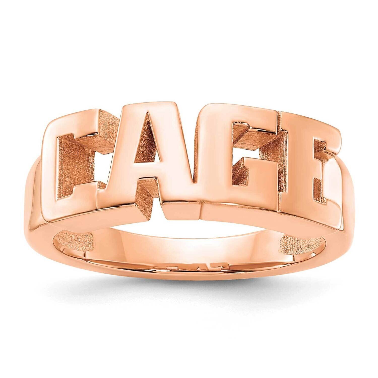 Personalized Name Ring 14k Rose Gold Polished XNR54R