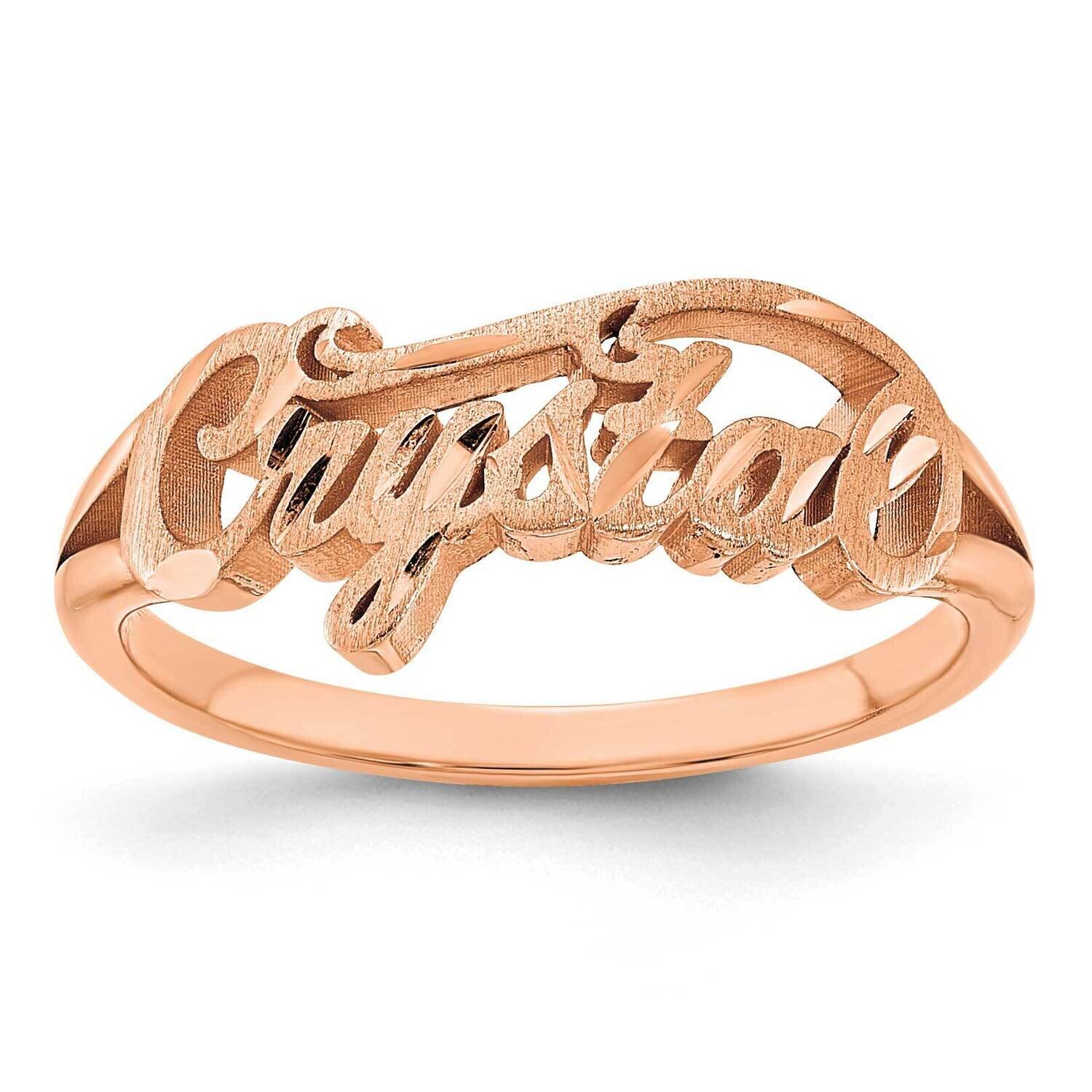 Personalized Name Ring 14k Rose Gold Polished XNR58R, MPN: XNR58R,