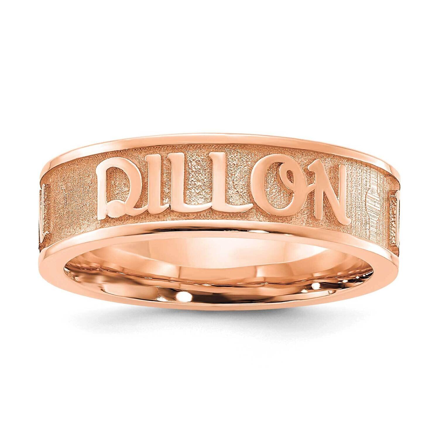 Textured Personalized Name Ring 14k Rose Gold Polished XNR60R