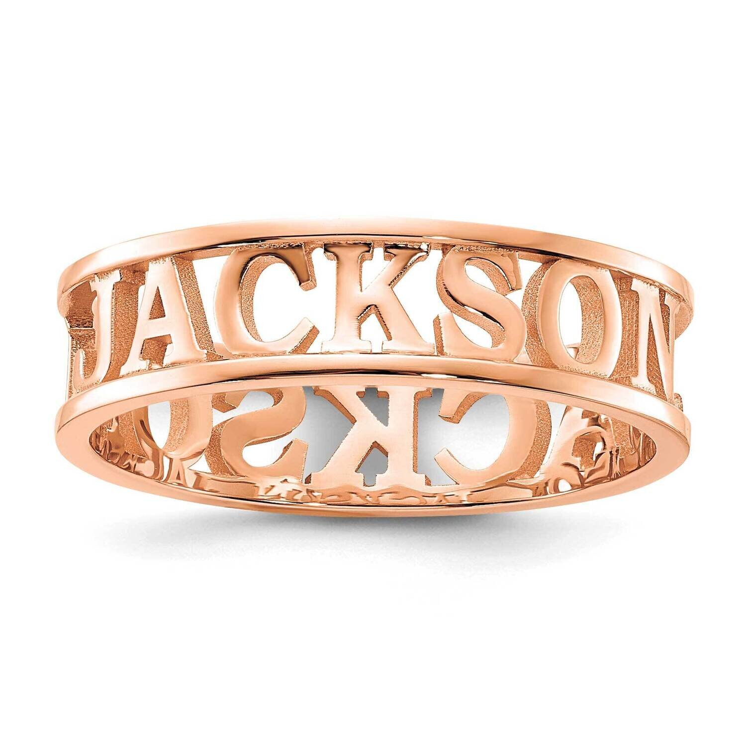 Personalized Name Ring 14k Rose Gold Polished XNR61R