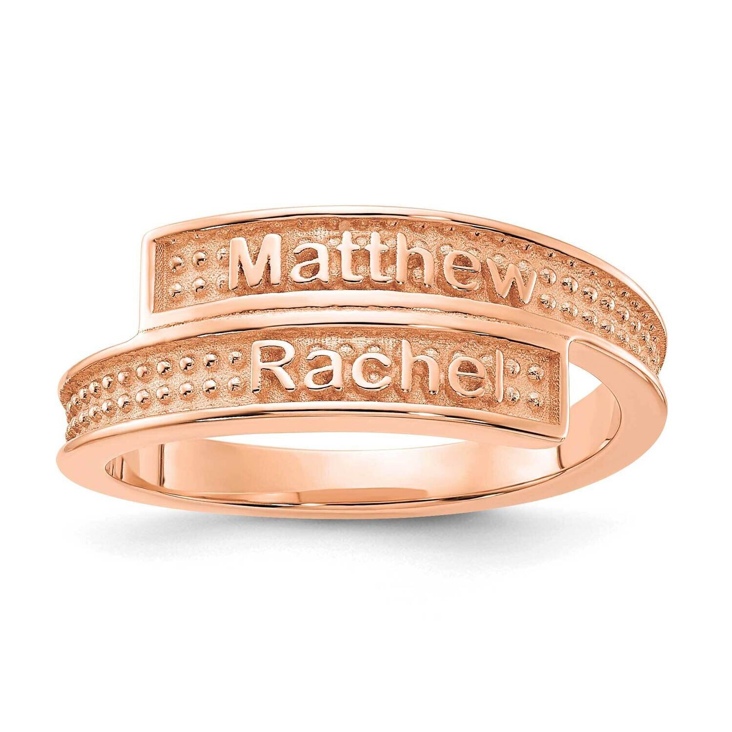 Personalized Polished and Textured Ring 14k Rose Gold XNR64R