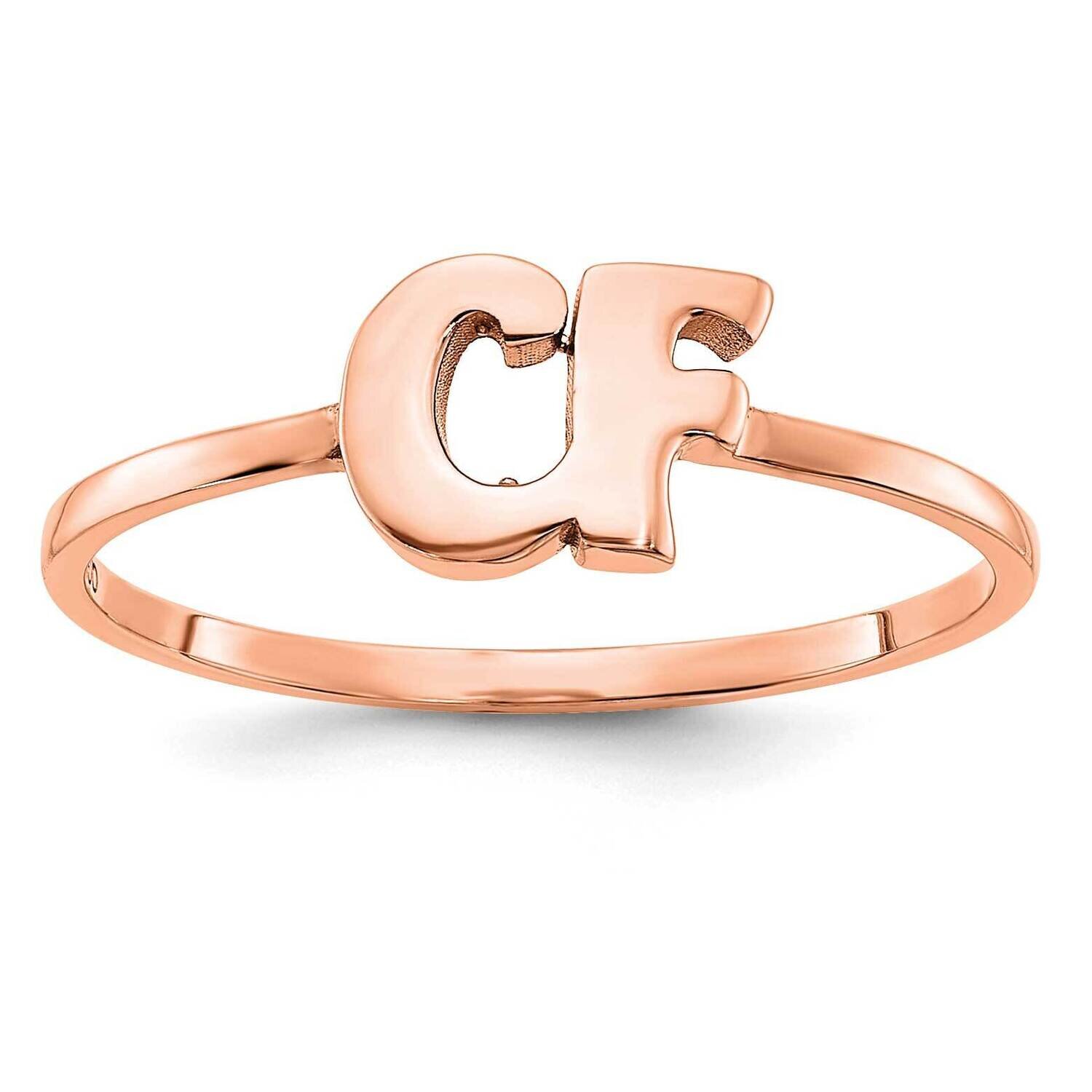 Double Initial Script Or Block Font Ring 14k Rose Gold XNR75R